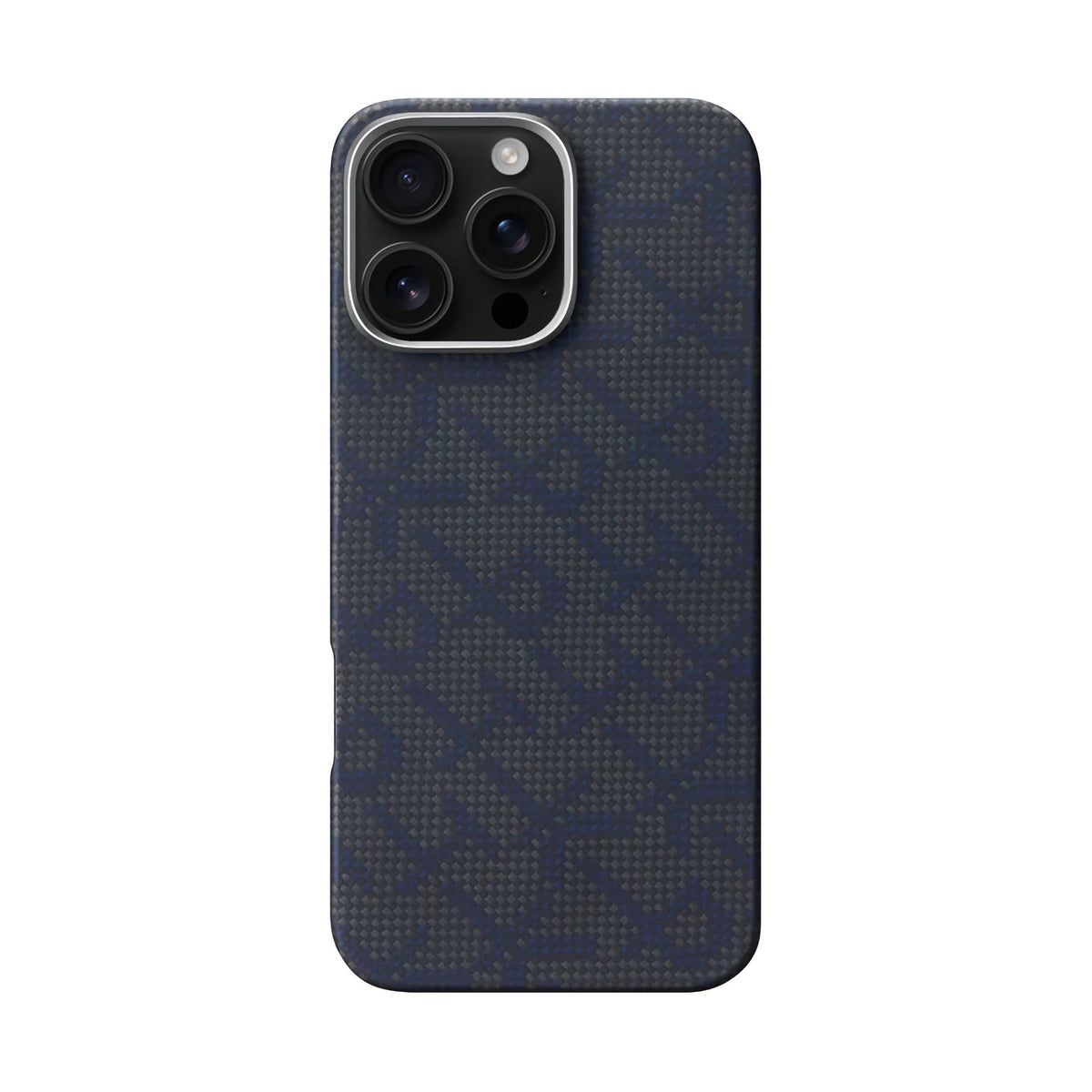 Pitaka Monogram iPhone 16 Pro Max MagSafe Uyumlu Aramid Fiber Kılıf Mavi Siyah