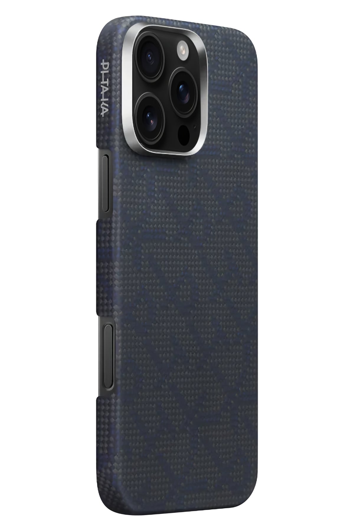 Pitaka Monogram iPhone 16 Pro Max MagSafe Uyumlu Aramid Fiber Kılıf Mavi Siyah