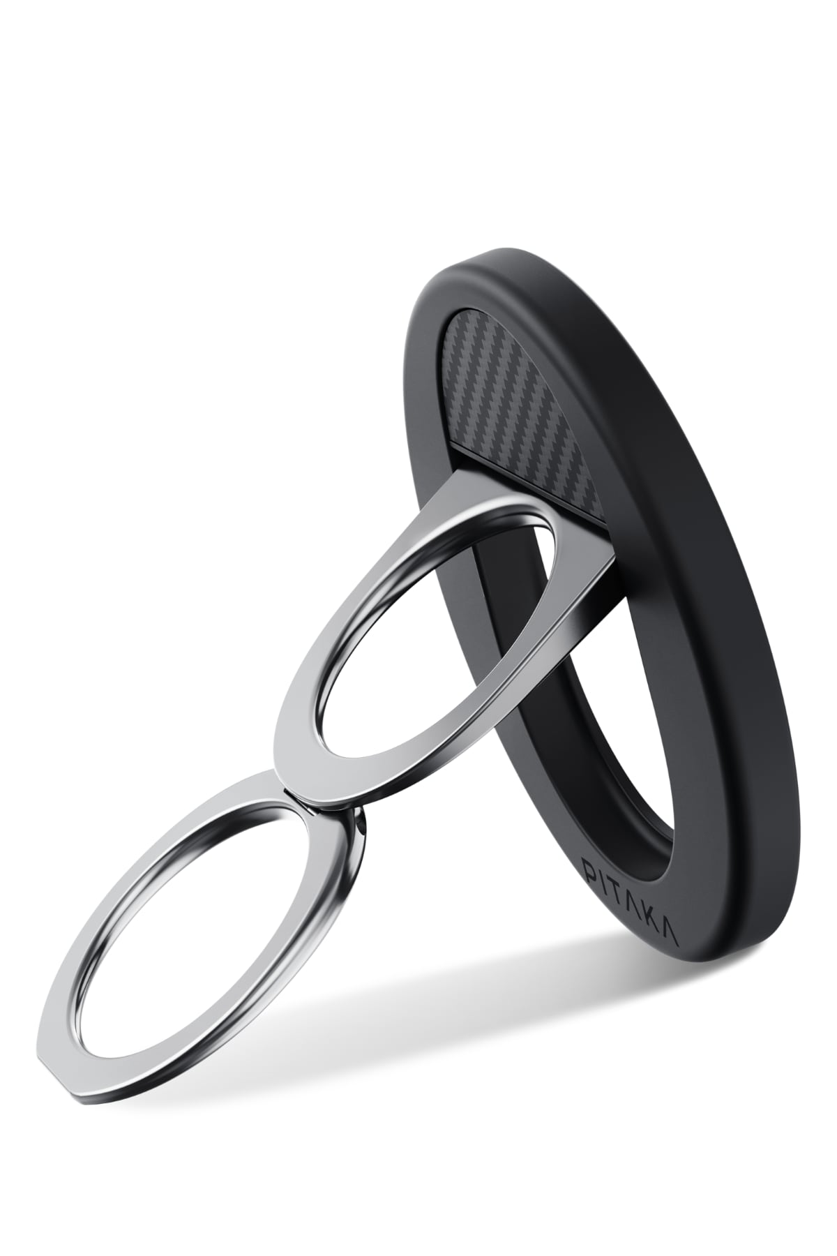 Pitaka Aramid Fiber 600D MagEZ Grip 3 Magsafe Magnetik Ring Stand Telefon Tutucu Siyah