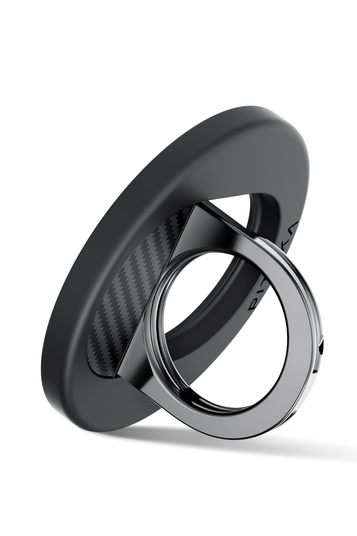 Pitaka Aramid Fiber 600D MagEZ Grip 3 Magsafe Magnetik Ring Stand Telefon Tutucu Siyah