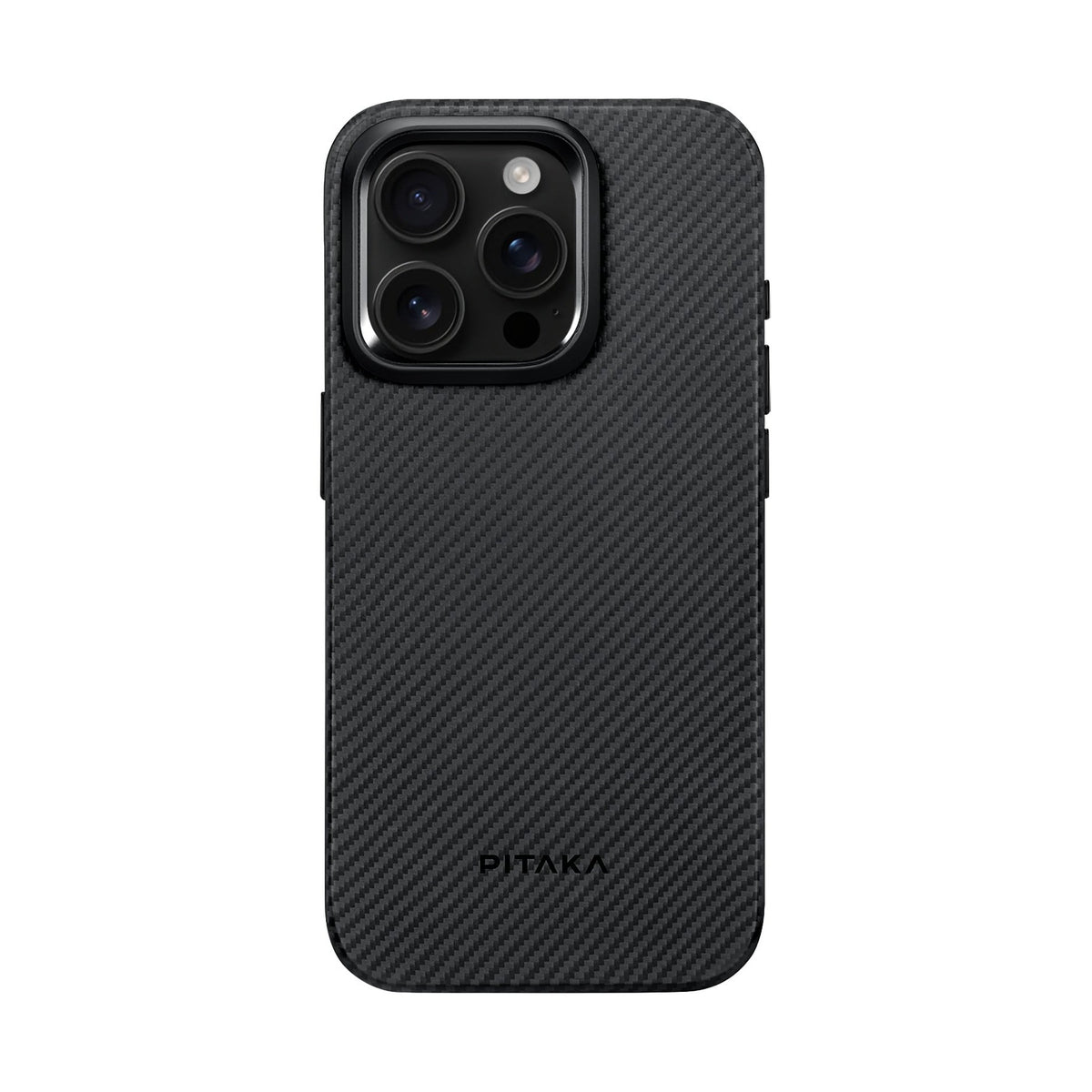 Pitaka iPhone 15 Pro Max Karbon Kılıf MagSafe Uyumlu Aramid Fiber - Cairn 600D Black Gray