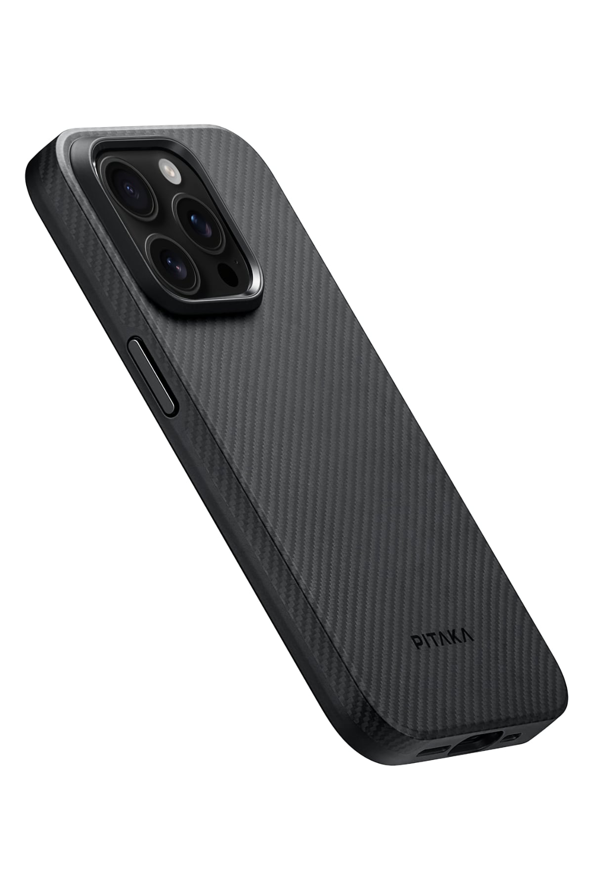 Pitaka Classic Military-Grade iPhone 15 Pro Max MagSafe Uyumlu 600D Aramid Fiber Kılıf Siyah