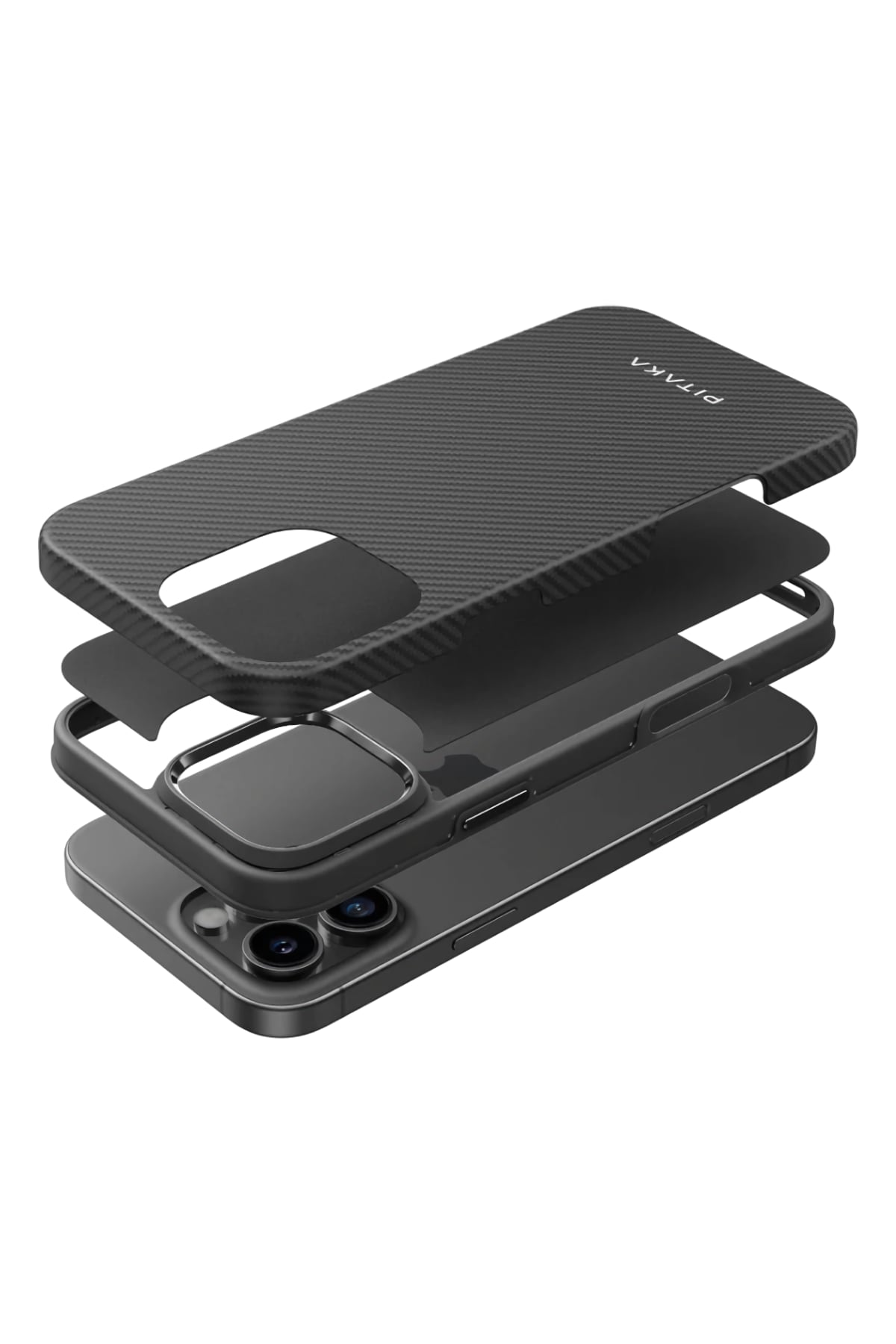 Pitaka Classic Military-Grade iPhone 16 Pro MagSafe Uyumlu Aramid Fiber Kılıf Siyah