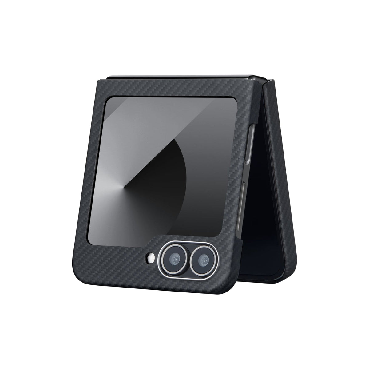 Galaxy Z Flip6 Karbon Kılıf MagSafe Uyumlu Aramid Fiber - Edge 600D Black Gray