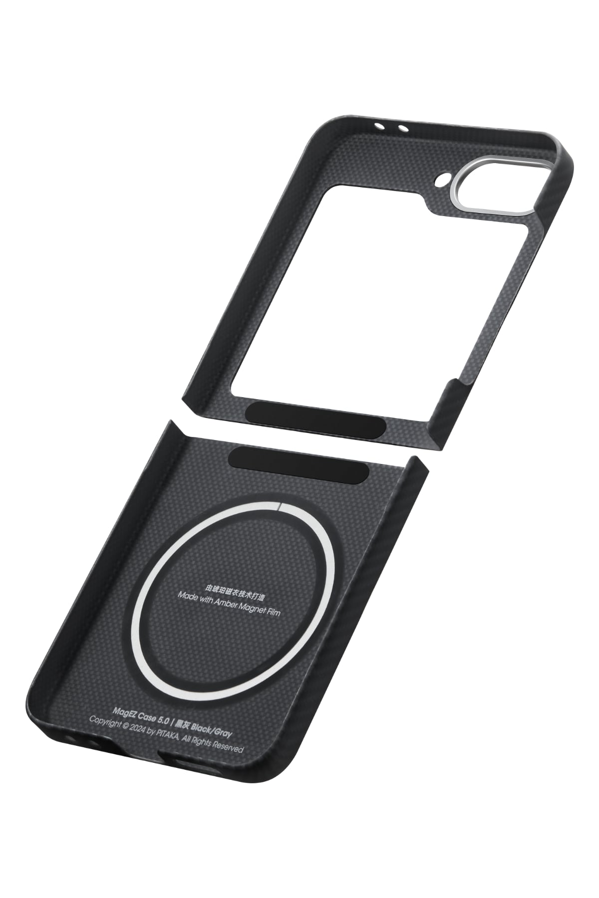 Pitaka Classic Ultra Slim Galaxy Z Flip 6 MagSafe Uyumlu Aramid Fiber Kılıf Siyah