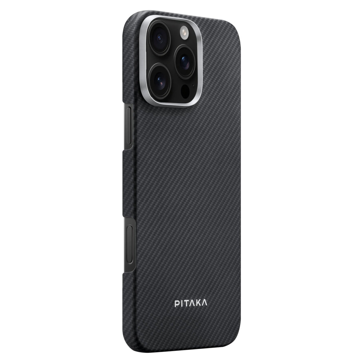 iPhone 16 Pro Karbon Kılıf MagSafe Uyumlu Aramid Fiber - Edge 600D Black Gray