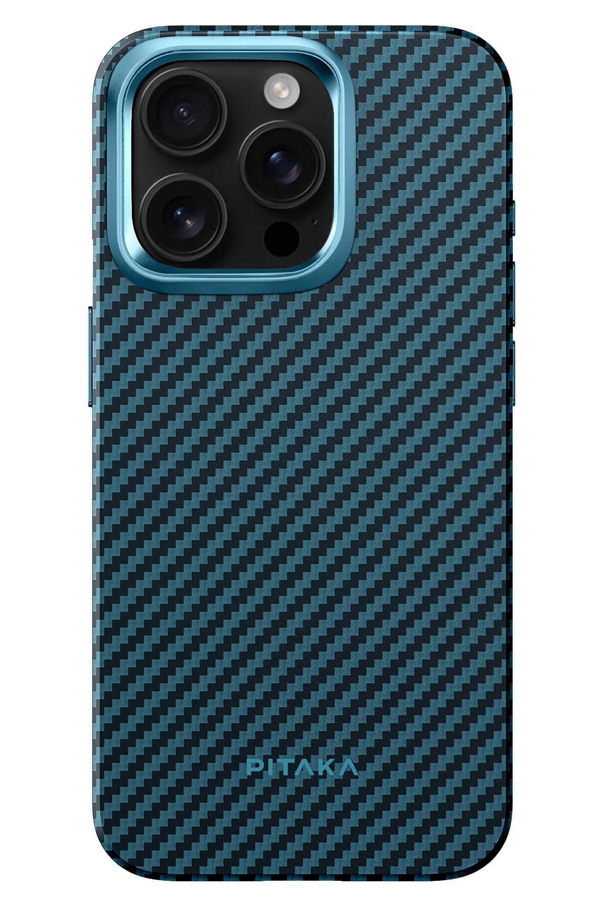 Pitaka Military-Grade iPhone 15 Pro MagSafe Uyumlu 1500D Aramid Fiber Kılıf Mavi