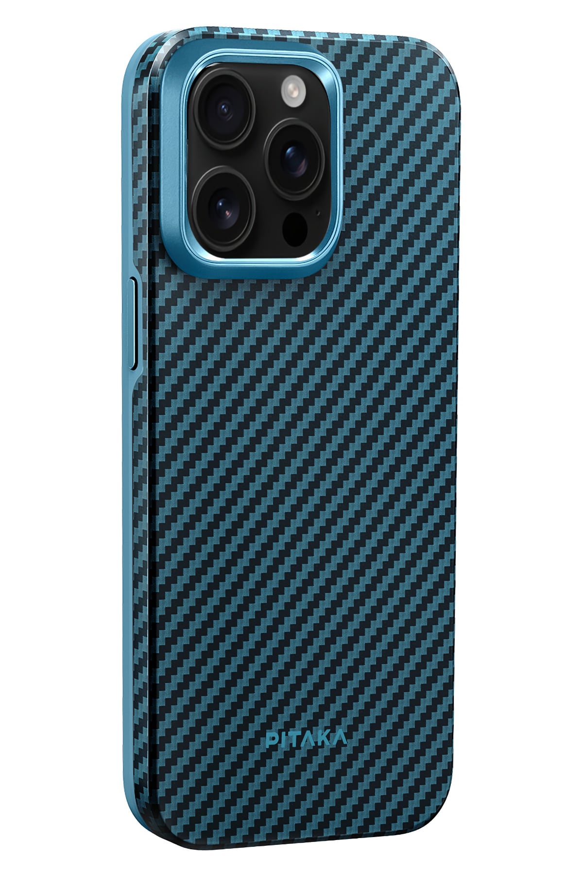 Pitaka Military-Grade iPhone 15 Pro MagSafe Uyumlu 1500D Aramid Fiber Kılıf Mavi