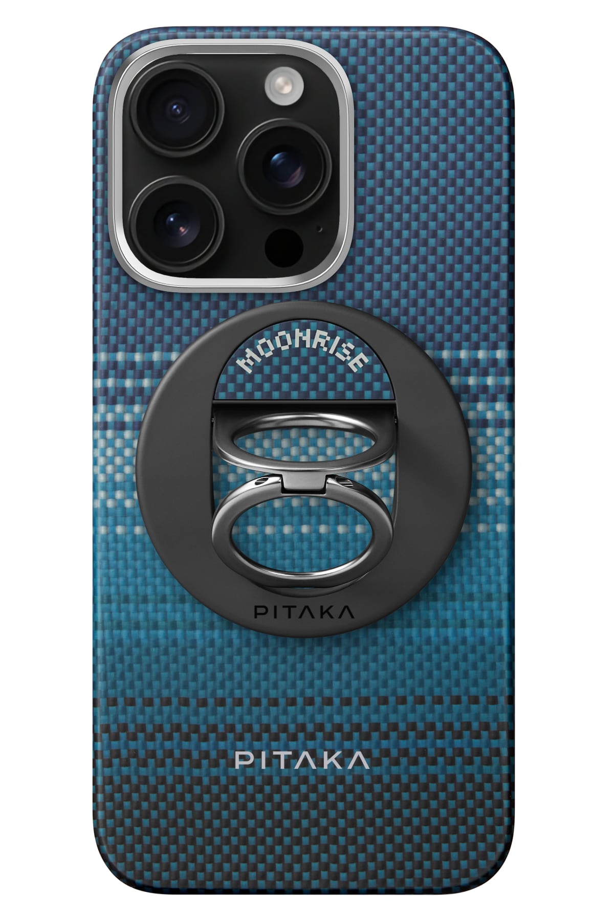 Pitaka Tactile Woven Yüzük Standlı iPhone 16 Pro MagSafe Uyumlu Aramid Fiber Kılıf Moonrise