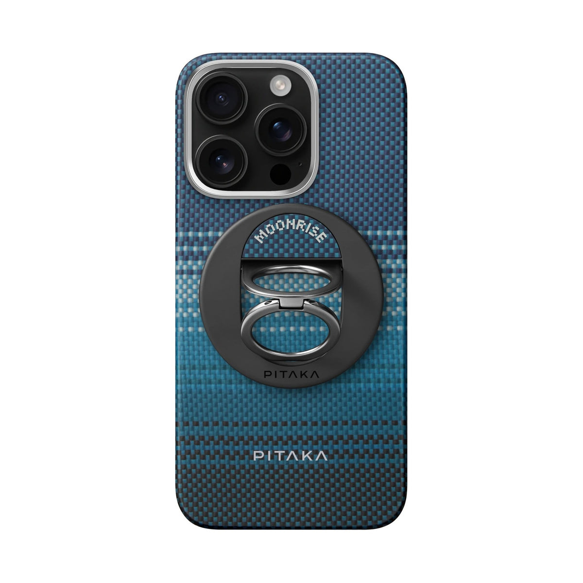 Pitaka iPhone 16 Pro Karbon Kılıf MagSafe Uyumlu Aramid Fiber - Edge Moonrise Yüzük Standlı