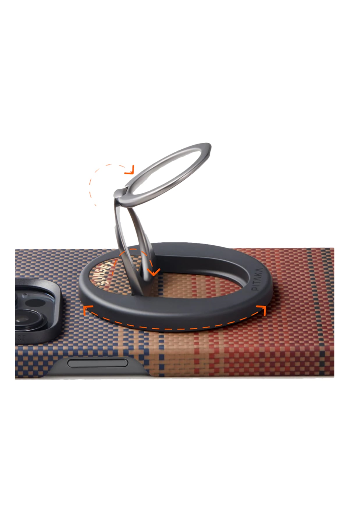 Pitaka Tactile Woven Yüzük Standlı iPhone 16 Pro MagSafe Uyumlu Aramid Fiber Kılıf Sunset