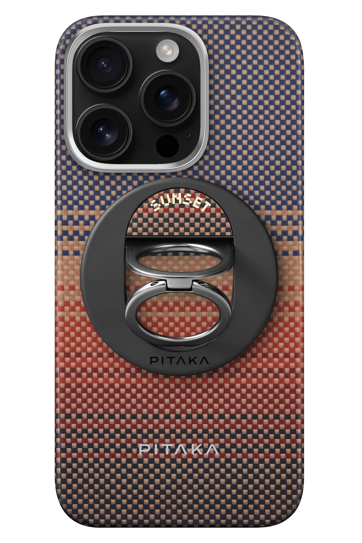 Pitaka Tactile Woven Yüzük Standlı iPhone 16 Pro Max MagSafe Uyumlu Aramid Fiber Kılıf Sunset