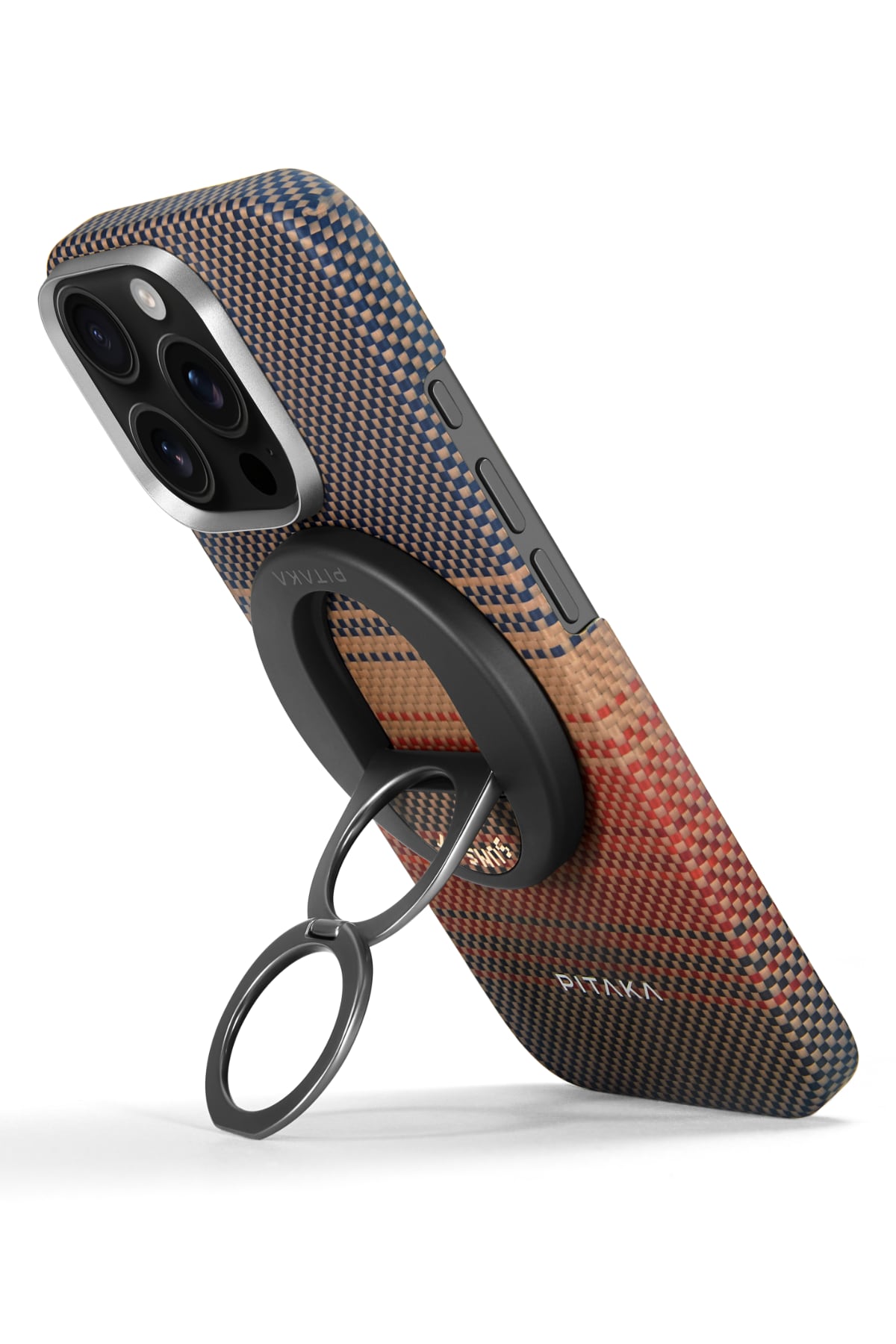 Pitaka Tactile Woven Yüzük Standlı iPhone 16 Pro Max MagSafe Uyumlu Aramid Fiber Kılıf Sunset