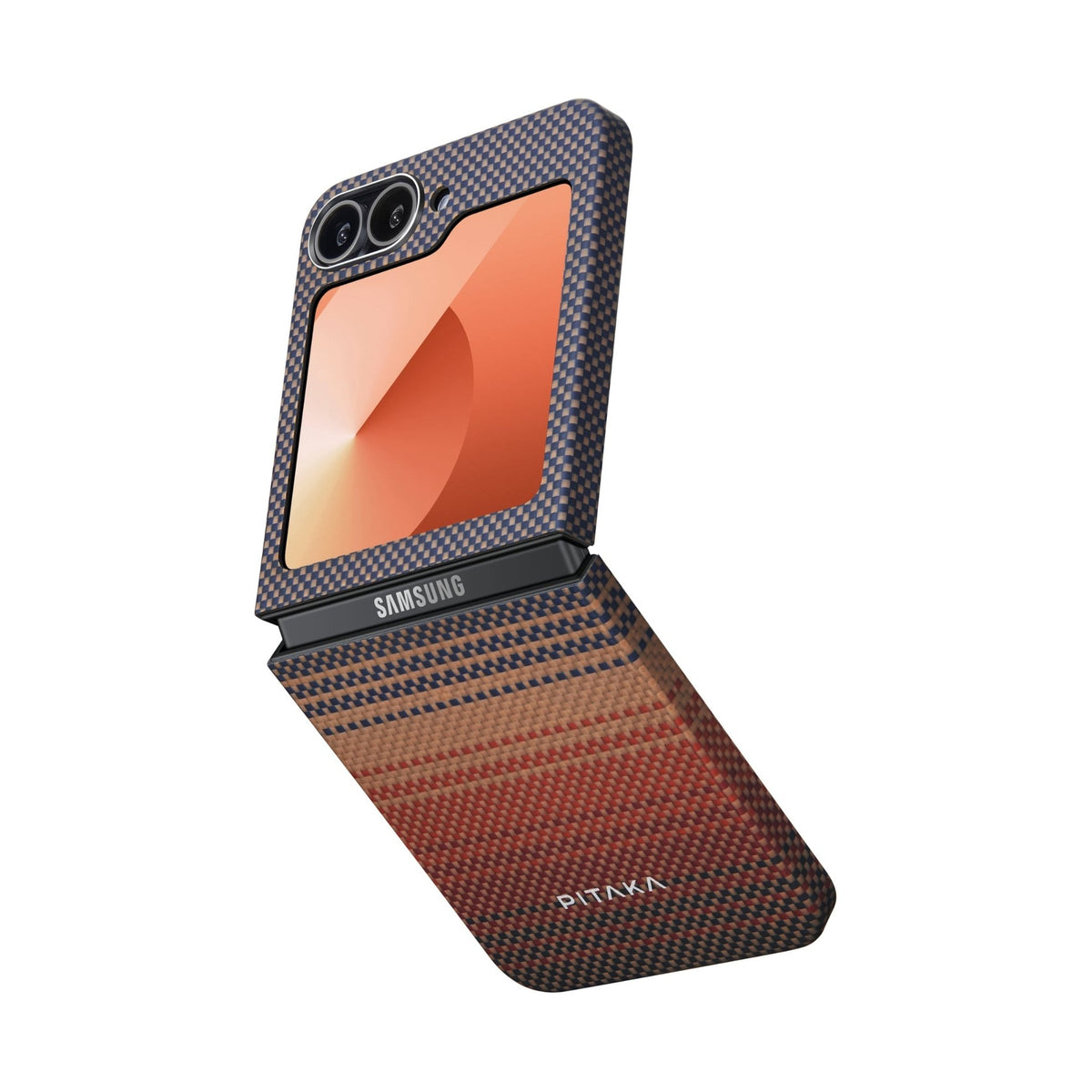 Pitaka Galaxy Z Flip6 Karbon Kılıf MagSafe Uyumlu Aramid Fiber - Edge Sunset