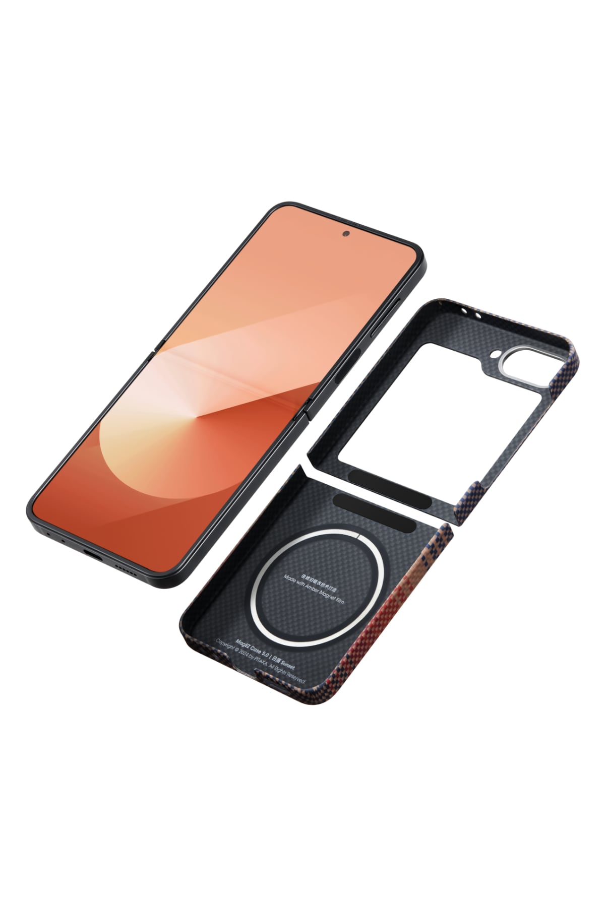 Pitaka Tactile Woven Galaxy Z Flip 6 MagSafe Uyumlu Aramid Fiber Kılıf Sunset