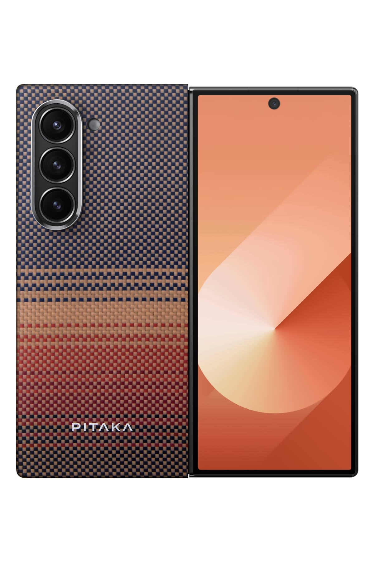 Pitaka Tactile Woven Galaxy Z Fold 6 MagSafe Uyumlu Aramid Fiber Kılıf Sunset