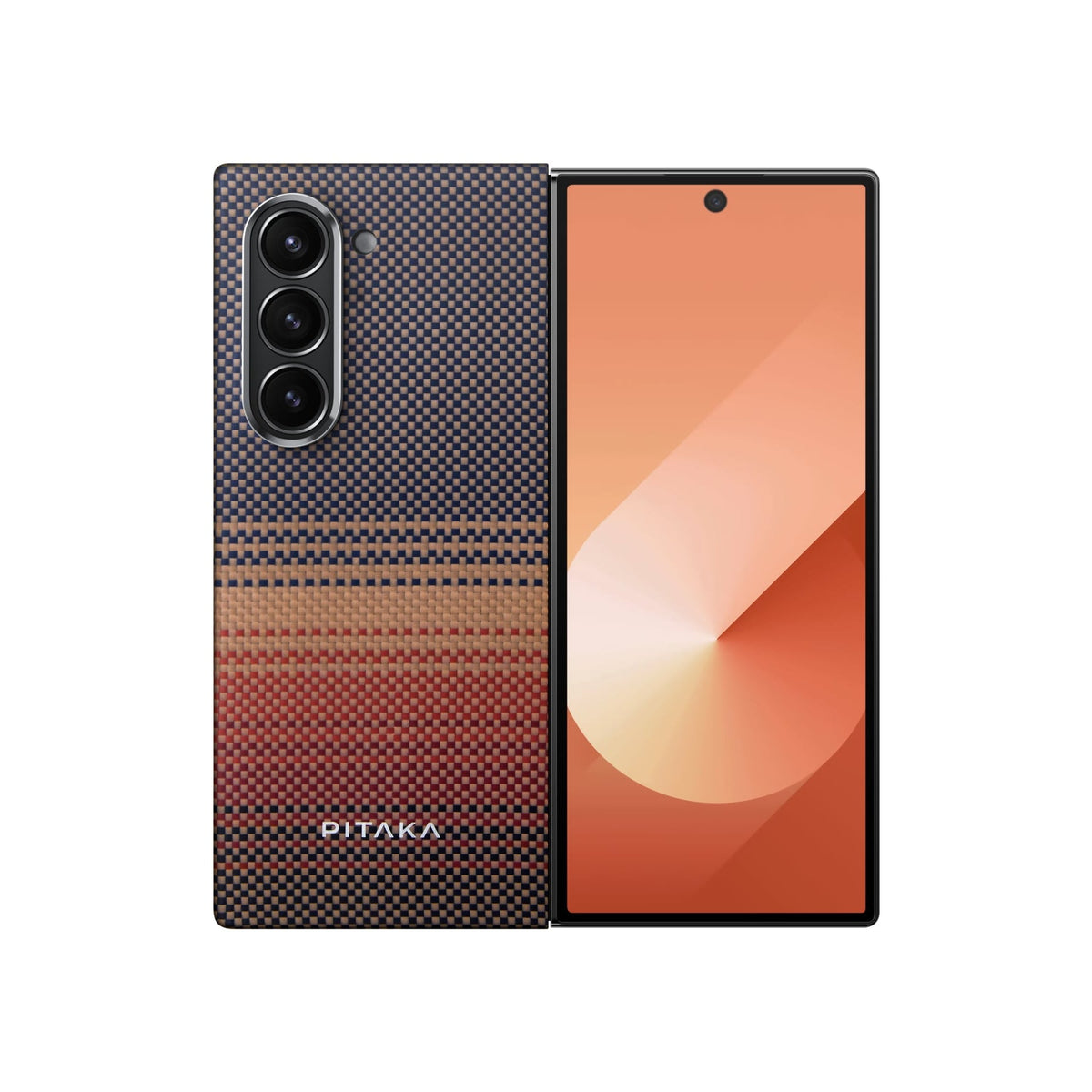 Pitaka Galaxy Z Fold6 Karbon Kılıf MagSafe Uyumlu Aramid Fiber - Edge Sunset
