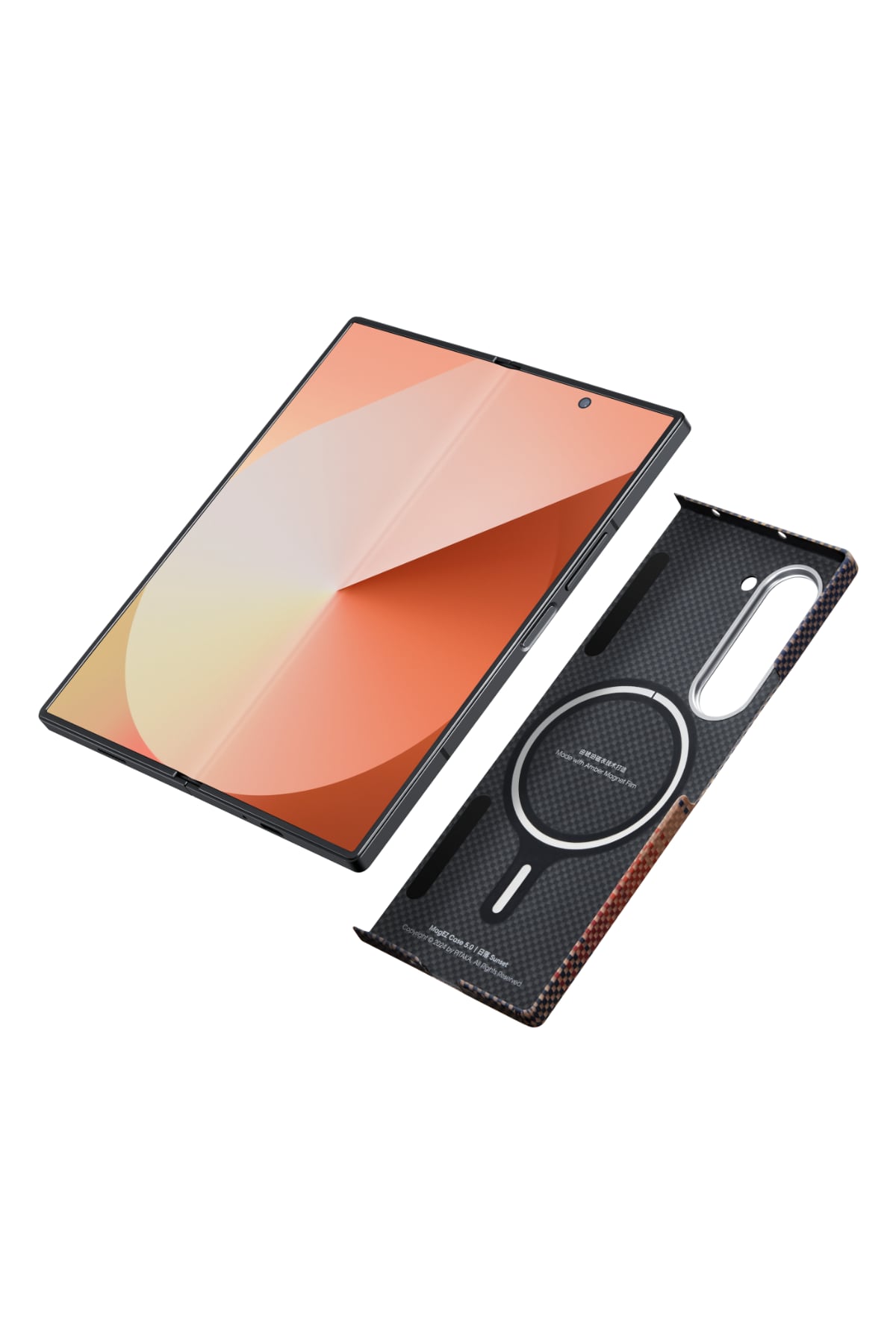 Pitaka Tactile Woven Galaxy Z Fold 6 MagSafe Uyumlu Aramid Fiber Kılıf Sunset