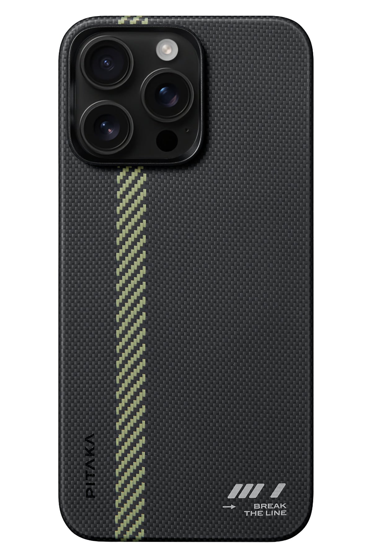 Pitaka Tactile Woven iPhone 15 Pro Max MagSafe Uyumlu 600D Aramid Fiber Kılıf Brake The Line