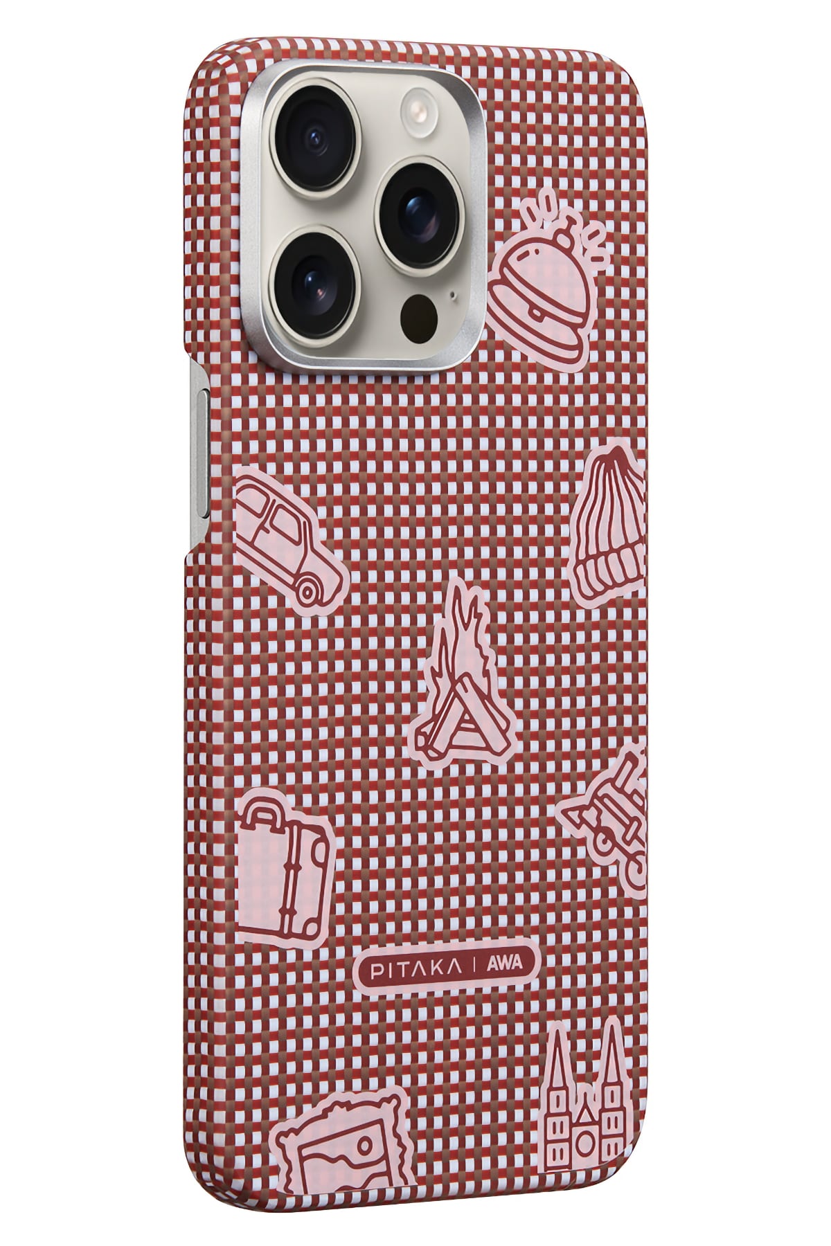 Pitaka Ultra Slim AWA iPhone 15 Pro MagSafe Uyumlu 600D Aramid Fiber Kılıf Bonfire