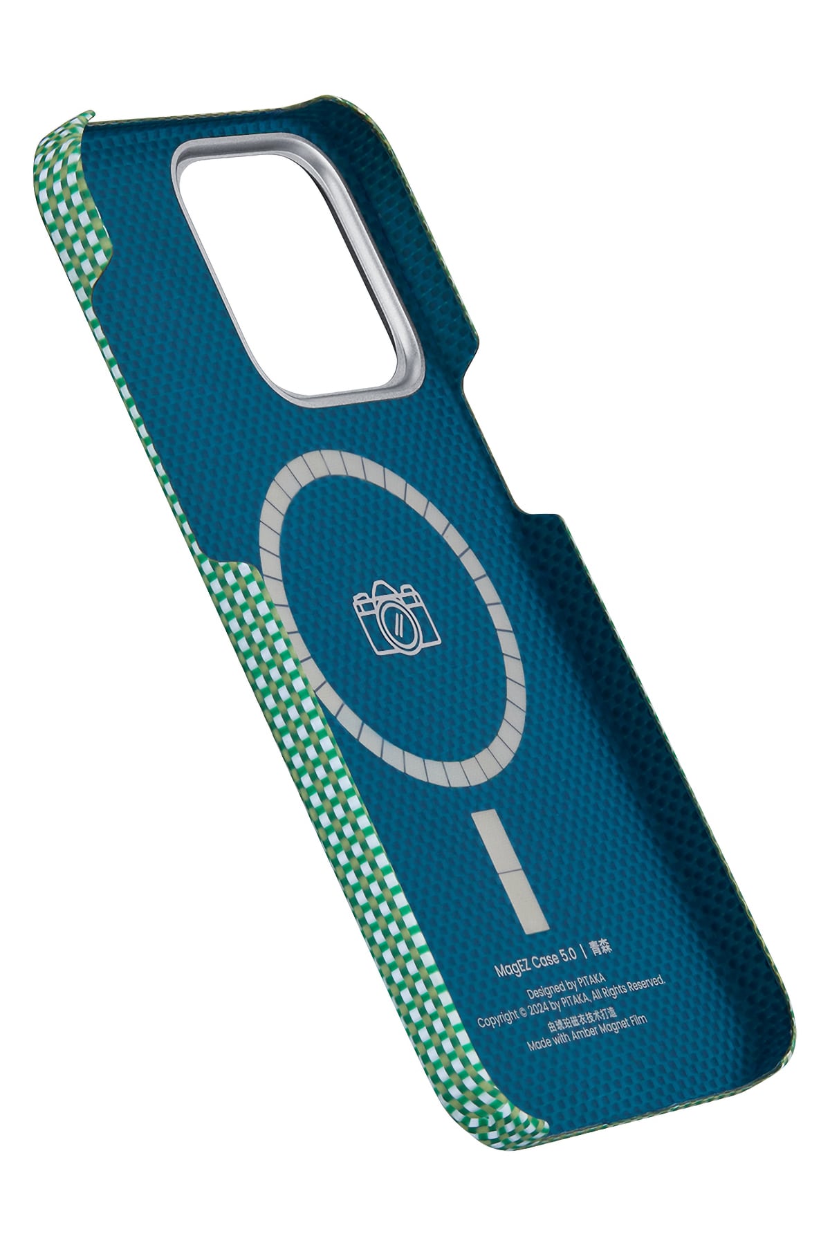 Pitaka Ultra Slim AWA iPhone 15 Pro MagSafe Uyumlu 600D Aramid Fiber Kılıf Forest