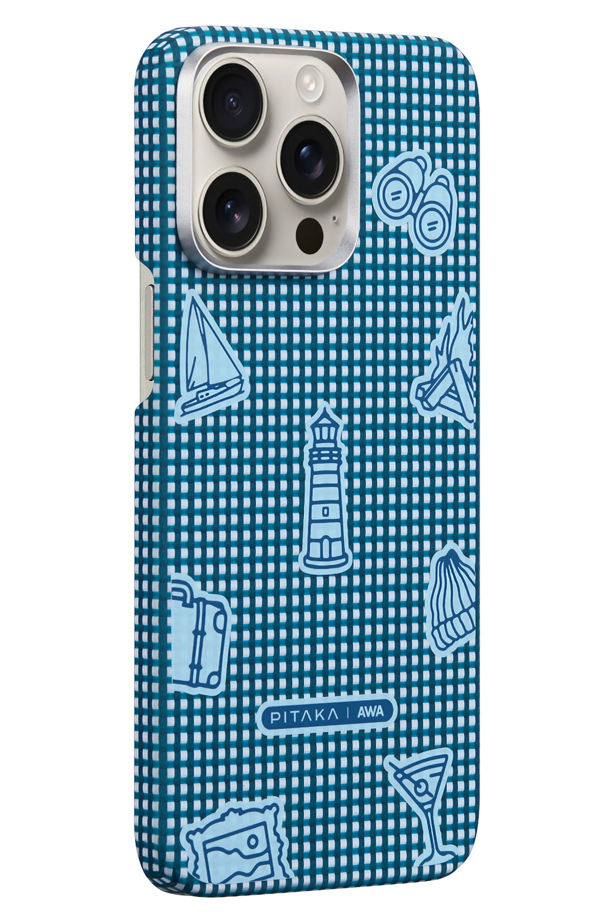 Pitaka Ultra Slim AWA iPhone 15 Pro MagSafe Uyumlu 600D Aramid Fiber Kılıf Ocean