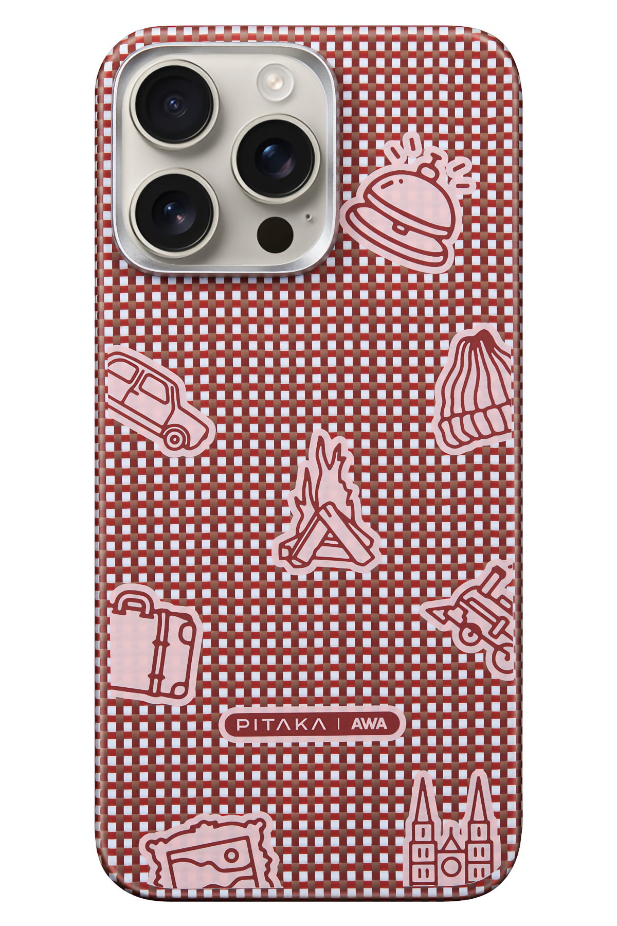 Pitaka Ultra Slim AWA iPhone 15 Pro Max MagSafe Uyumlu 600D Aramid Fiber Kılıf Bonfire