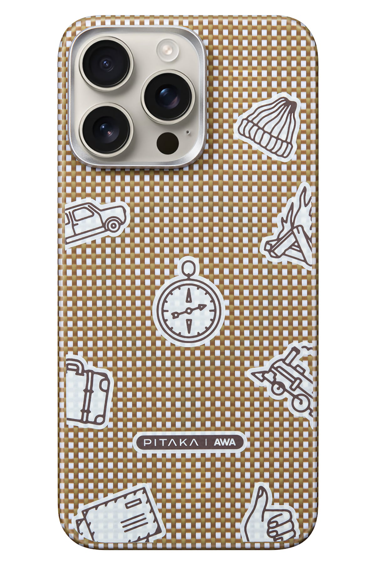 Pitaka Ultra Slim AWA iPhone 15 Pro Max MagSafe Uyumlu 600D Aramid Fiber Kılıf Canyon