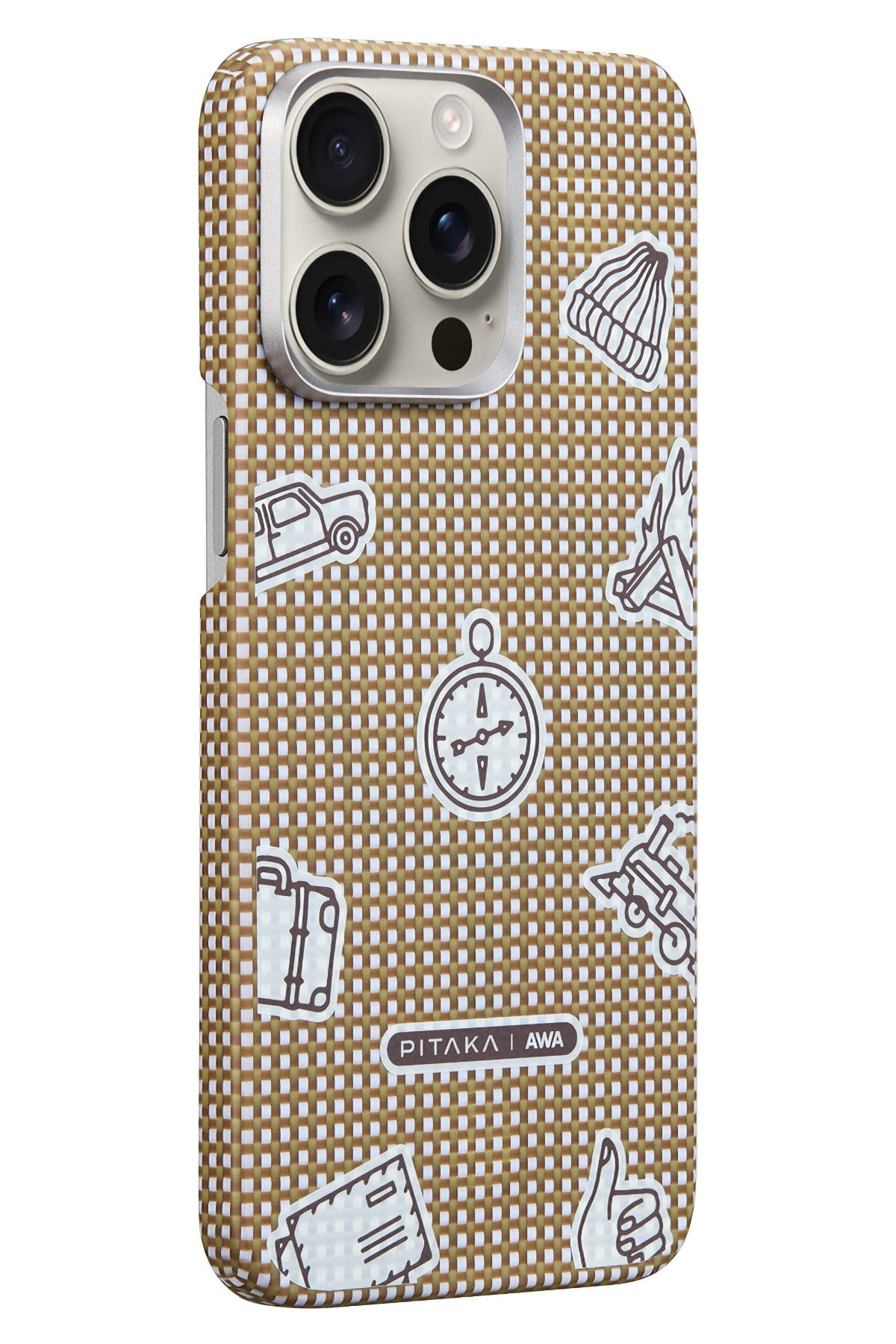 Pitaka Ultra Slim AWA iPhone 15 Pro Max MagSafe Uyumlu 600D Aramid Fiber Kılıf Canyon