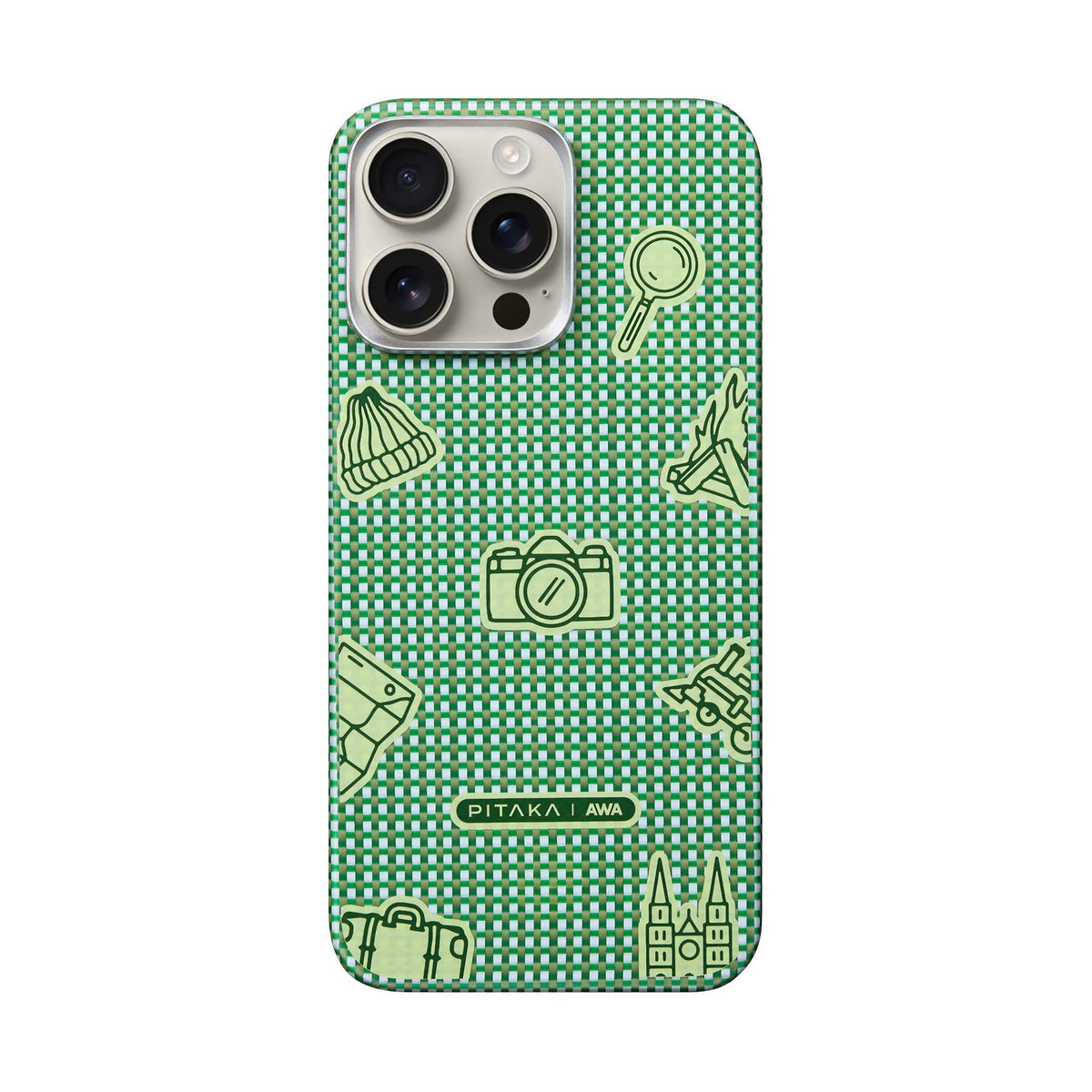 Pitaka iPhone 15 Pro Max Karbon Kılıf MagSafe Uyumlu Aramid Fiber - Edge Forest
