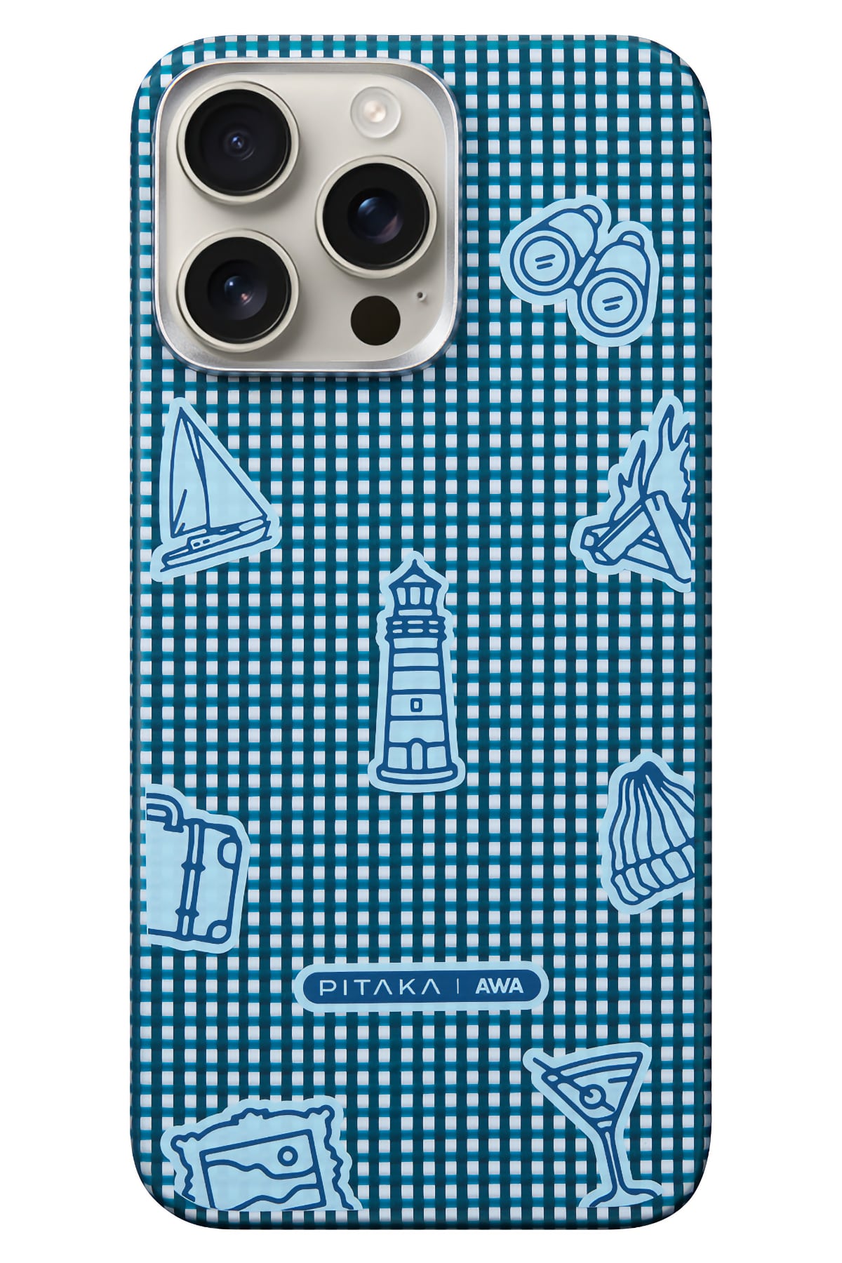 Pitaka Ultra Slim AWA iPhone 15 Pro Max MagSafe Uyumlu 600D Aramid Fiber Kılıf Ocean