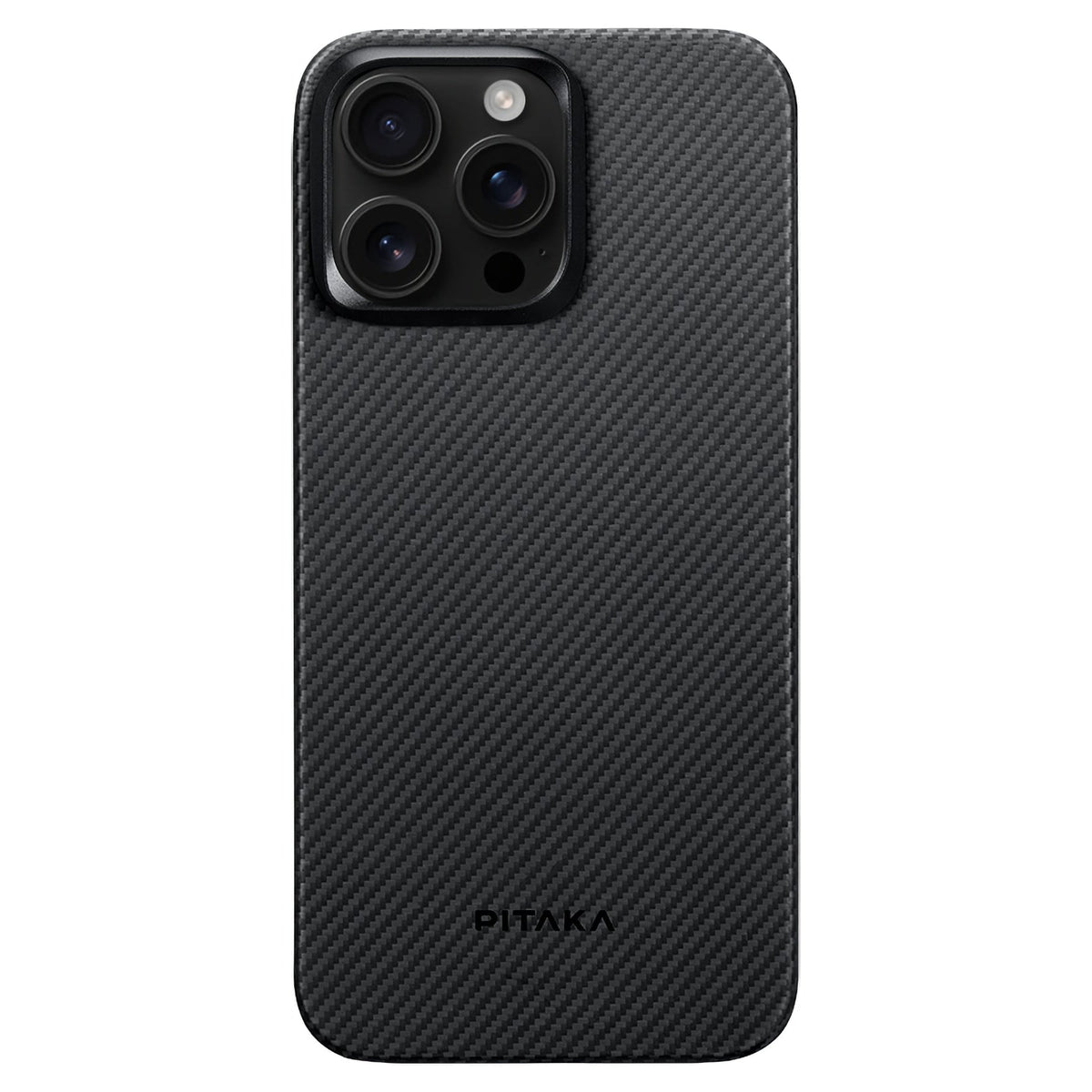 iPhone 15 Pro Max Karbon Kılıf MagSafe Uyumlu Aramid Fiber - Edge 600D Black Gray