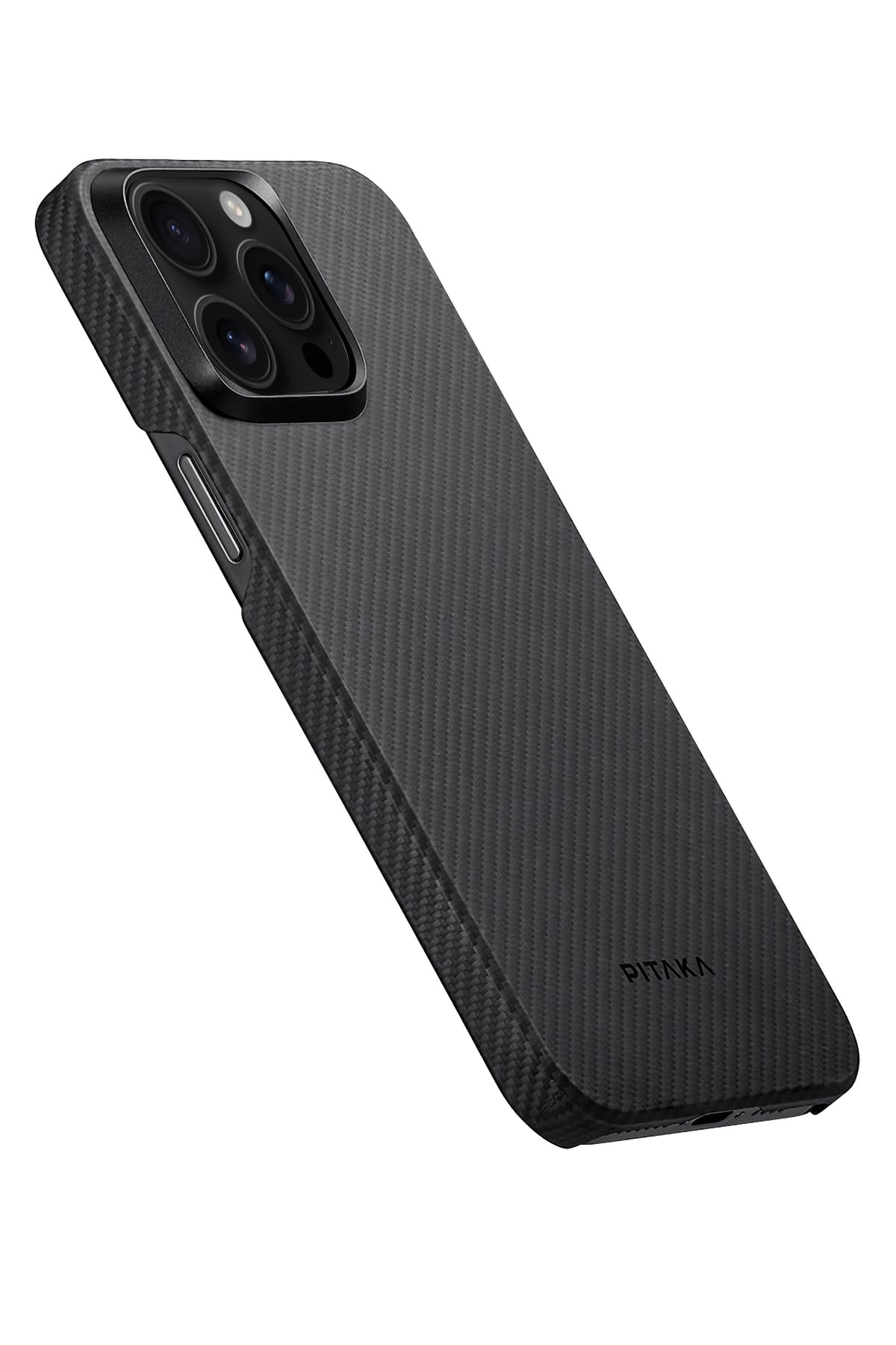 Pitaka Ultra-Slim Classic iPhone 15 Pro Max MagSafe Uyumlu 600D Aramid Fiber Kılıf Siyah