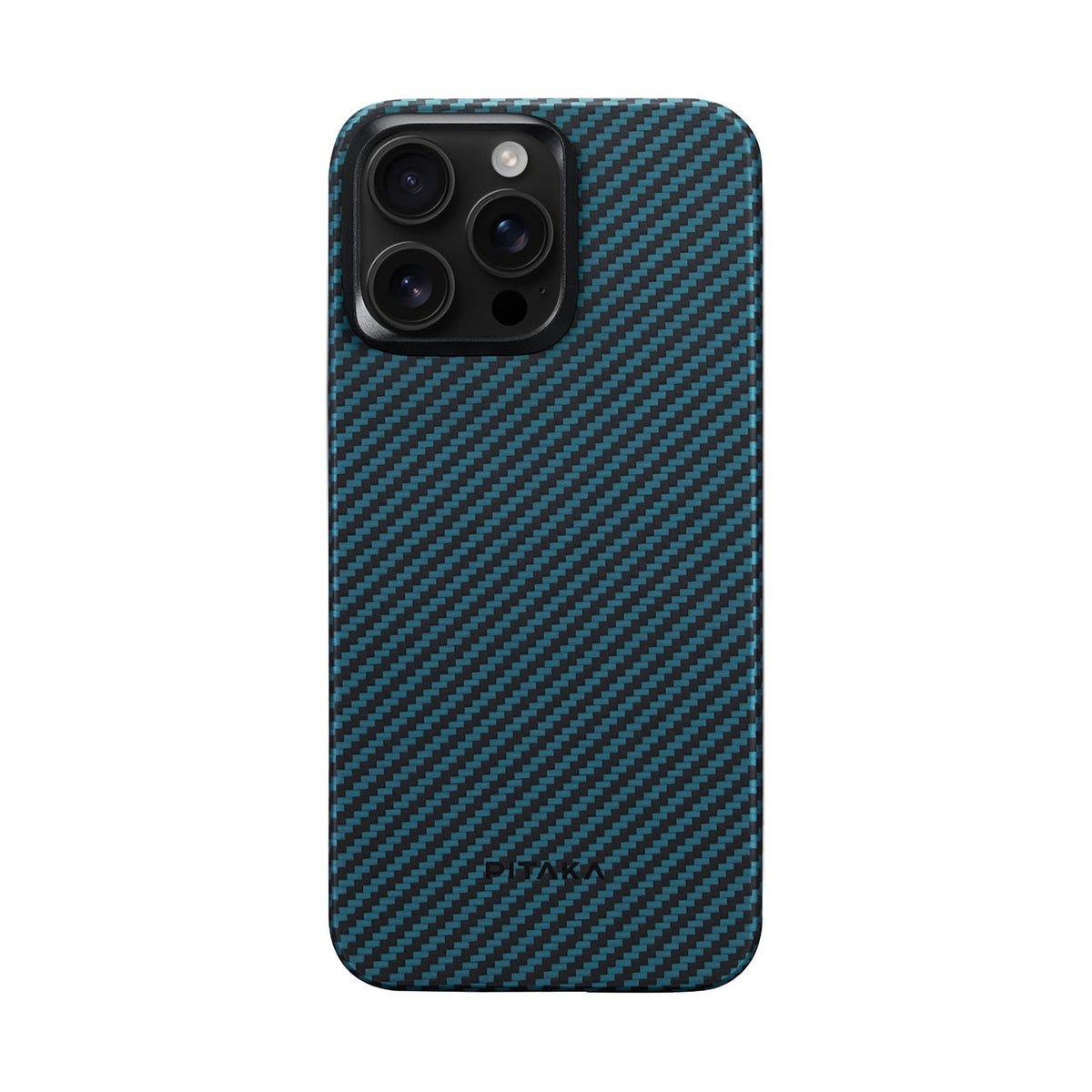 Pitaka iPhone 15 Pro Karbon Kılıf MagSafe Uyumlu Aramid Fiber - Edge 1500D Black Blue