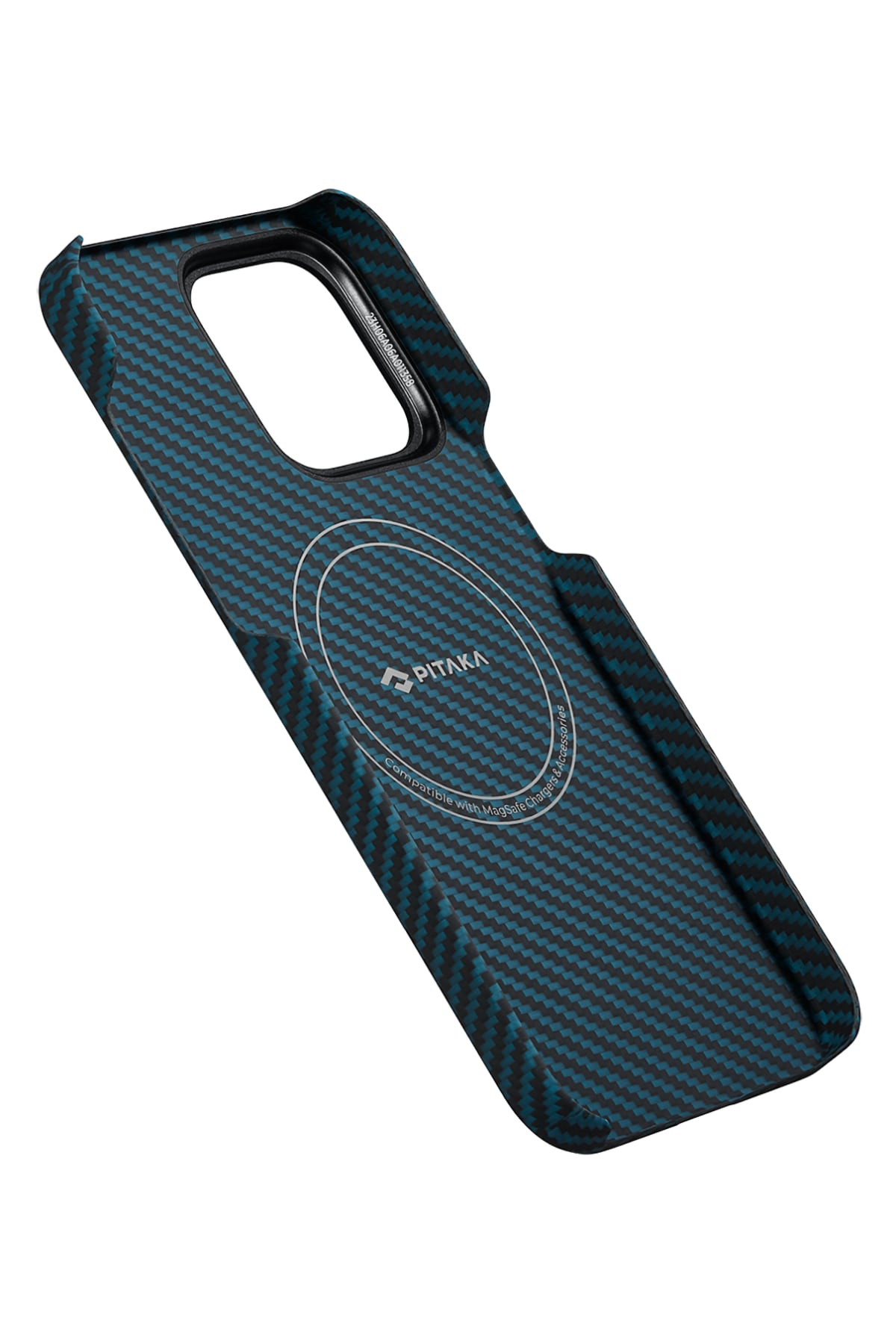 Pitaka Ultra Slim iPhone 15 Pro MagSafe Uyumlu Aramid Fiber Kılıf Black Blue Twill