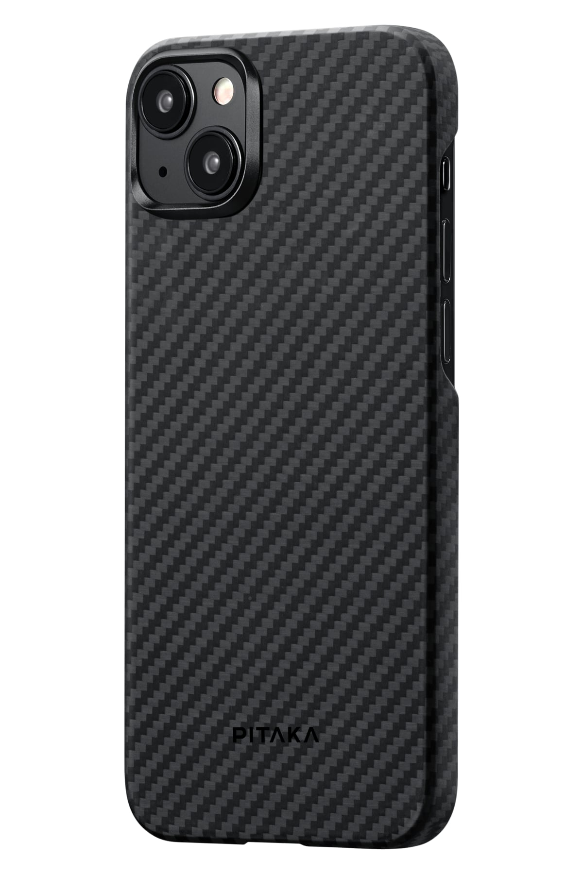 Pitaka Tactile Woven iPhone 15 Plus MagSafe Uyumlu 1500D Aramid Fiber Kılıf Black-Gray Twill