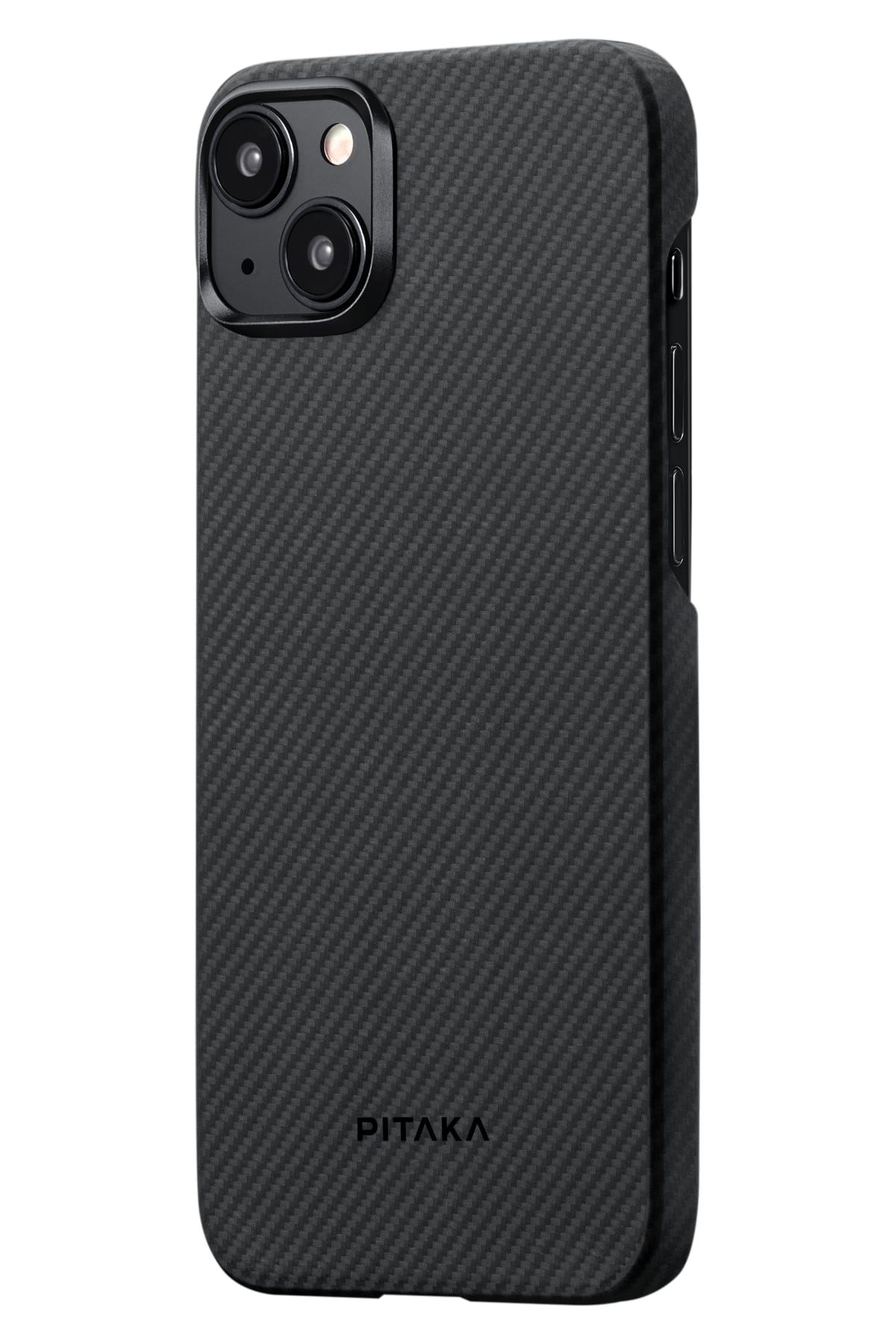 Pitaka Tactile Woven iPhone 15 Plus MagSafe Uyumlu 600D Aramid Fiber Kılıf Black-Gray Twill