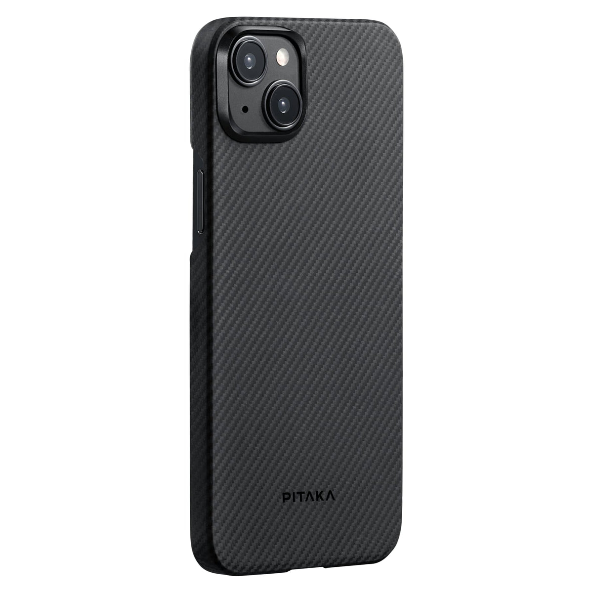 Pitaka iPhone 15 Plus Karbon Kılıf MagSafe Uyumlu Aramid Fiber - Edge 600D Black Gray