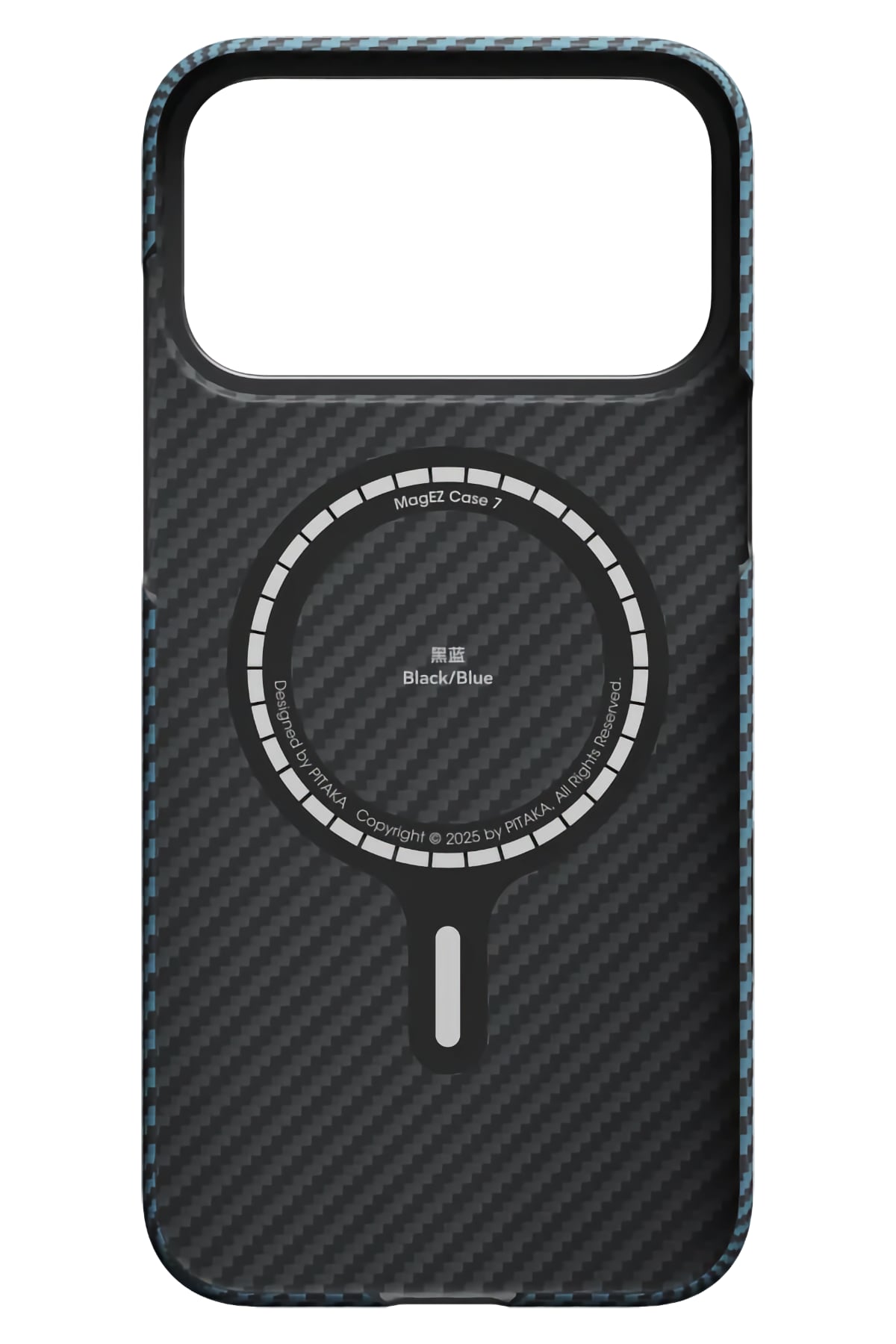 Pitaka Tactile Woven iPhone 17 Pro MagSafe Uyumlu 1500D Aramid Fiber Kılıf Black Blue