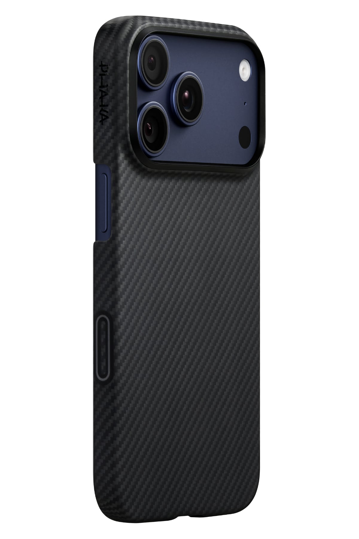 Pitaka Tactile Woven iPhone 17 Pro MagSafe Uyumlu 1500D Aramid Fiber Kılıf Black-Gray Twill