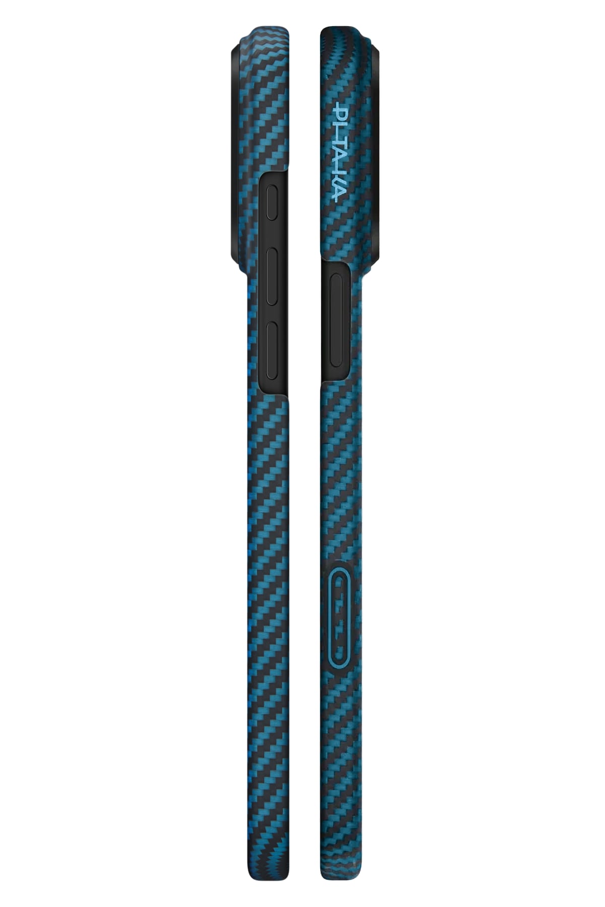 Pitaka Tactile Woven iPhone 17 Pro Max MagSafe Uyumlu 1500D Aramid Fiber Kılıf Black Blue