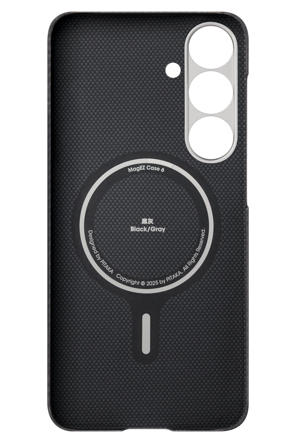 Pitaka Ultra Slim Galaxy S25 Kılıf Magsafe Uyumlu 600D Aramid Fiber Black-Grey Twill