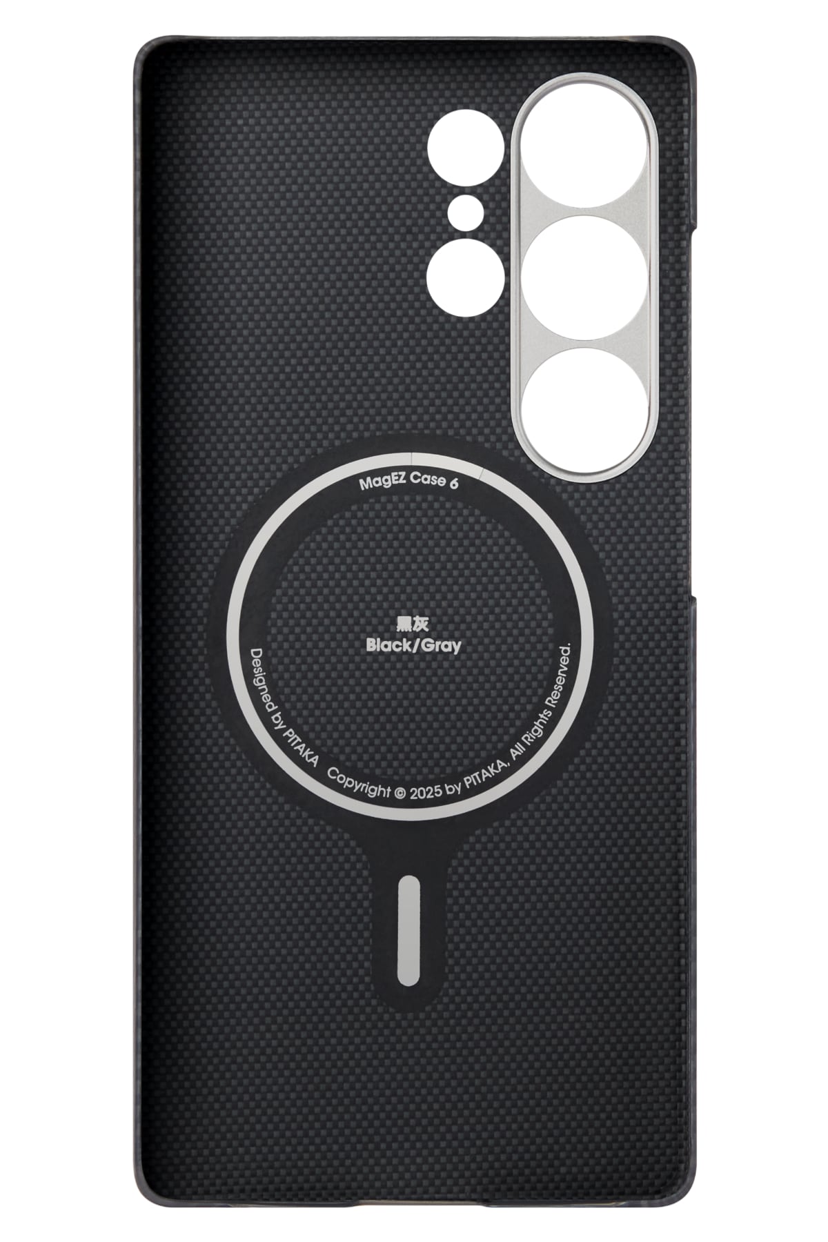 Pitaka Ultra Slim Galaxy S25 Ultra Kılıf Magsafe Uyumlu 600D Aramid Fiber Black-Grey Twill