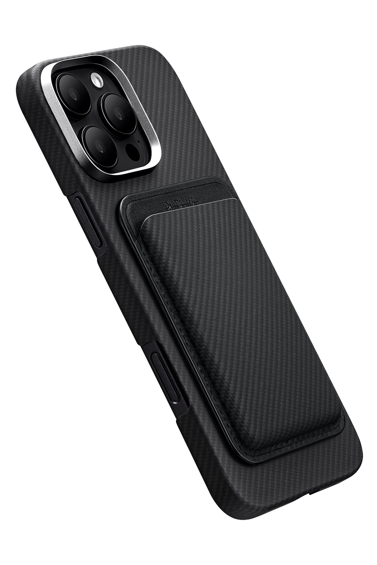 Pitaka Woven Siyah Gri Magsafe Uyumlu Manyetik Kartlık