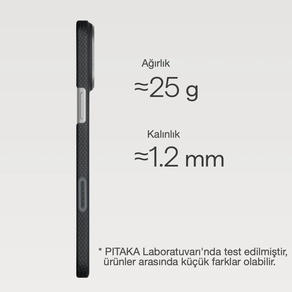 Pitaka iPhone 17 Pro Max Karbon Kılıf MagSafe Uyumlu Aramid Fiber - Edge Midnight Black