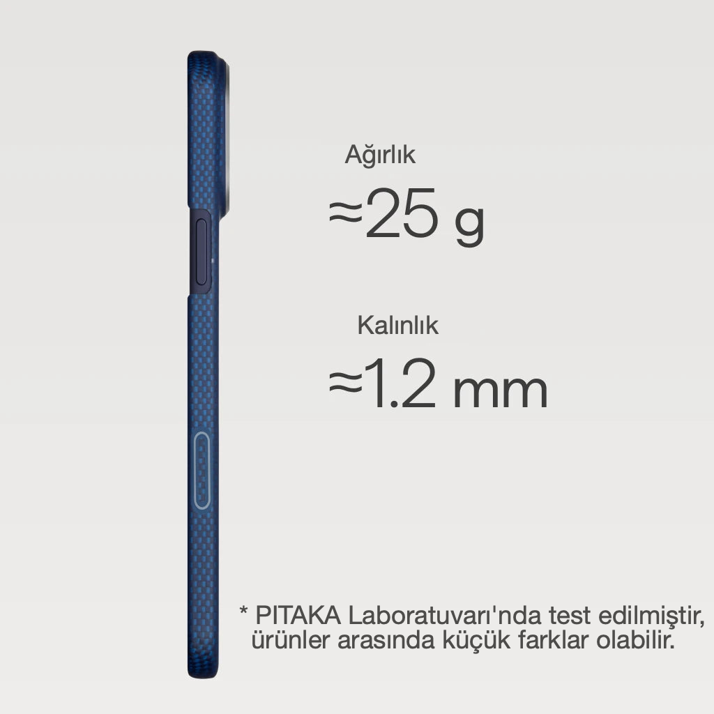 Pitaka iPhone 17 Pro Max Karbon Kılıf MagSafe Uyumlu Aramid Fiber - Edge Nightfall Blue