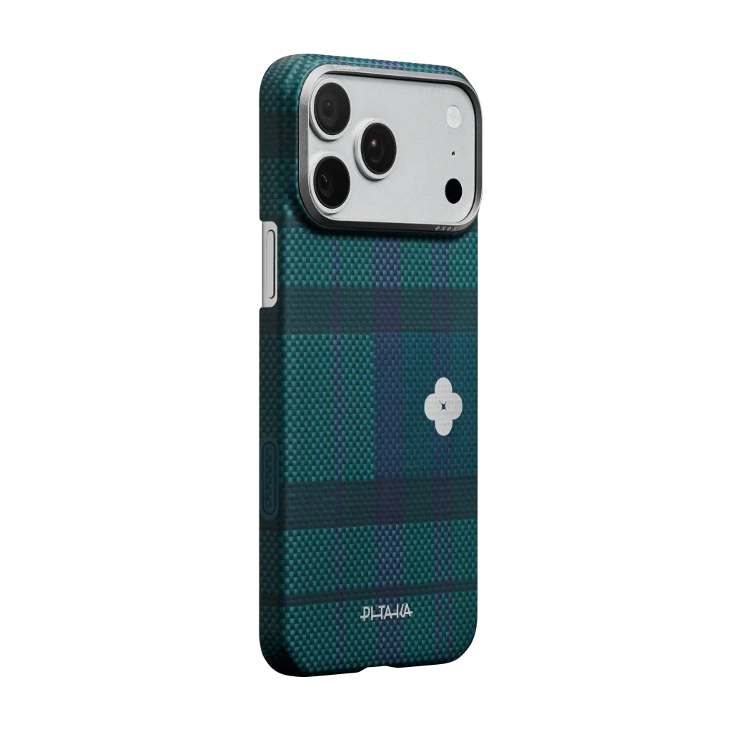 Pitaka iPhone 17 Pro Max Karbon Kılıf MagSafe Uyumlu Aramid Fiber - Edge Forest Dawn