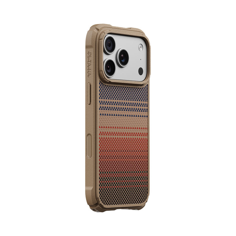 Pitaka iPhone 18 Pro Karbon Kılıf MagSafe Uyumlu Aramid Fiber - Cairn Sunset