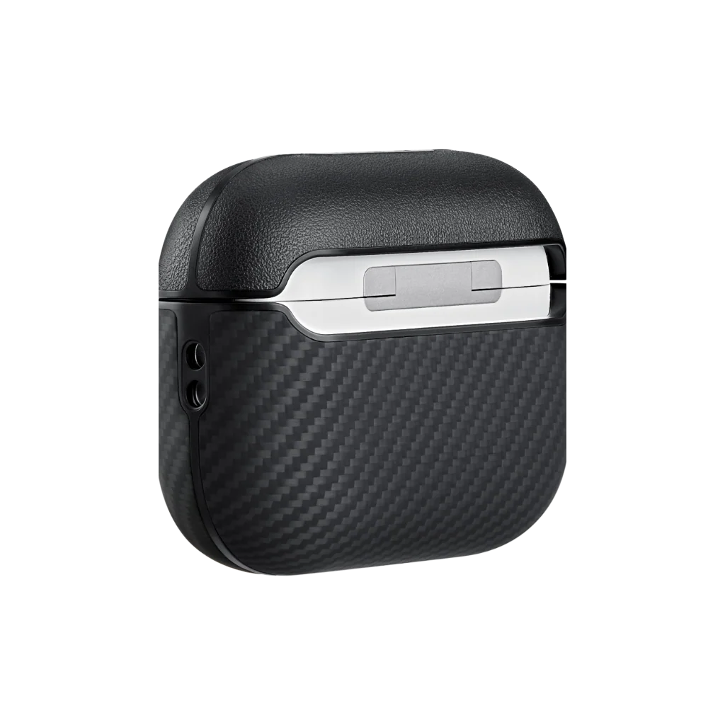 Aramid Fiber MagSafe Uyumlu AirPods Pro 3 Kılıf Black-Gray Twill