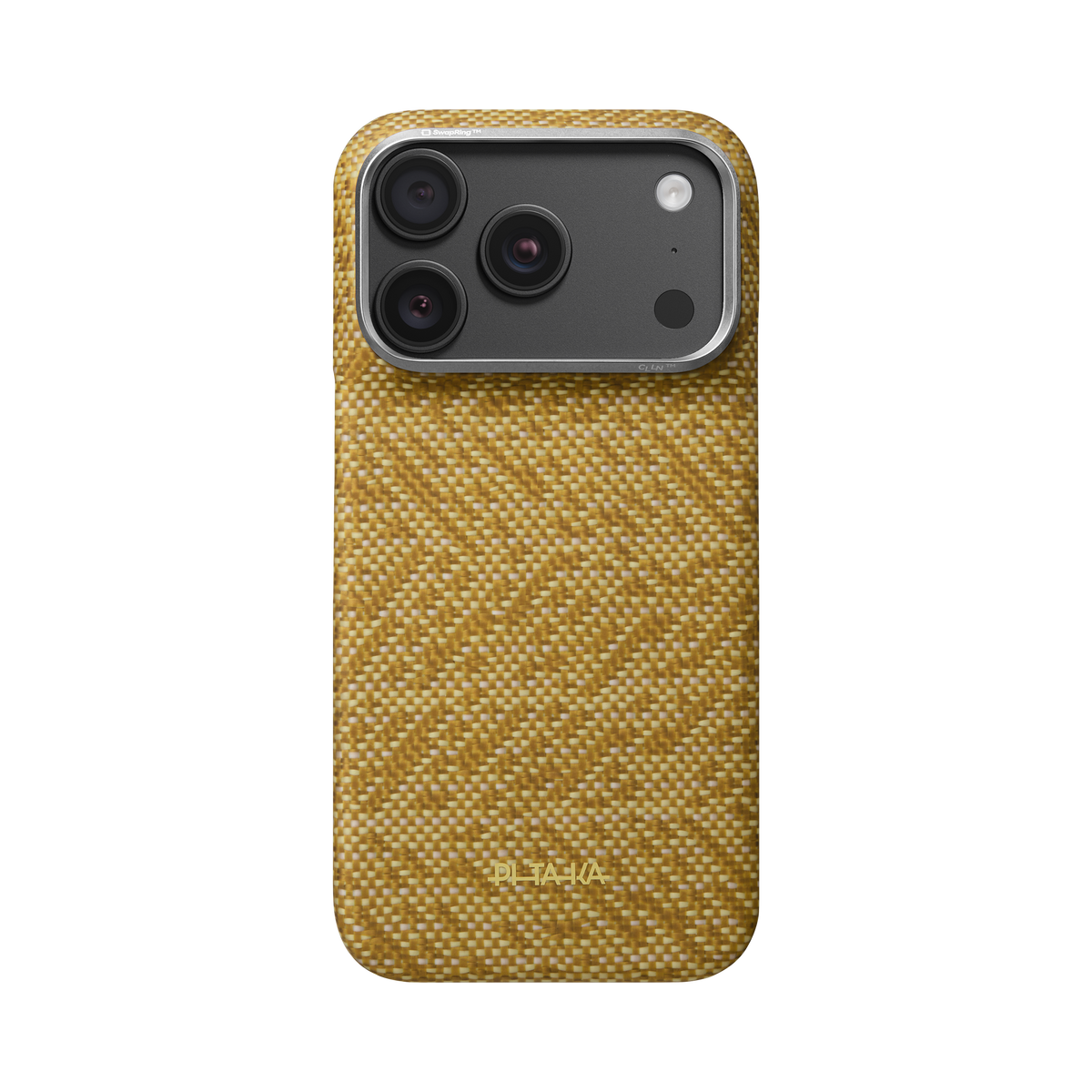 Pitaka iPhone 18 Pro Karbon Kılıf MagSafe Uyumlu Aramid Fiber - Edge Golden Drift